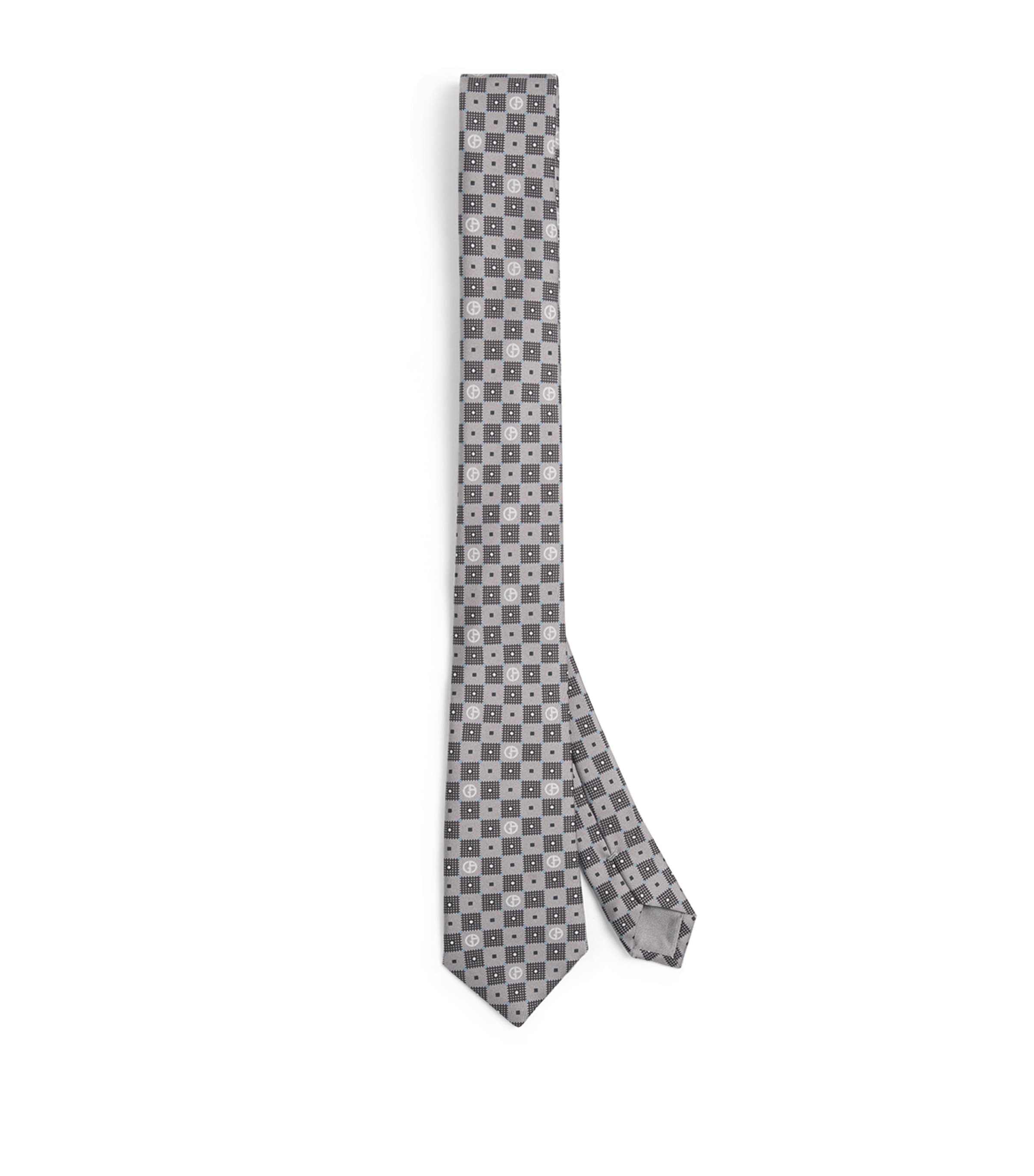 Giorgio Armani Silk Hatch Embroidery Tie | Men Accessories | Ties | Neckties | Silk Ties | Designers | Giorgio Armani | Partywear | Mens | Accessories
