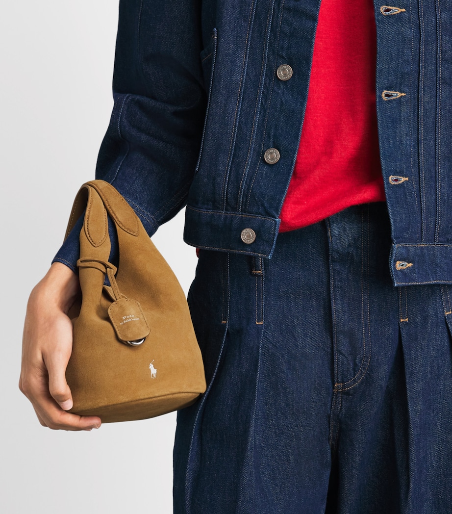 Polo Ralph Lauren Small Suede Polo Play Cross-Body Bag Caramel Image 2