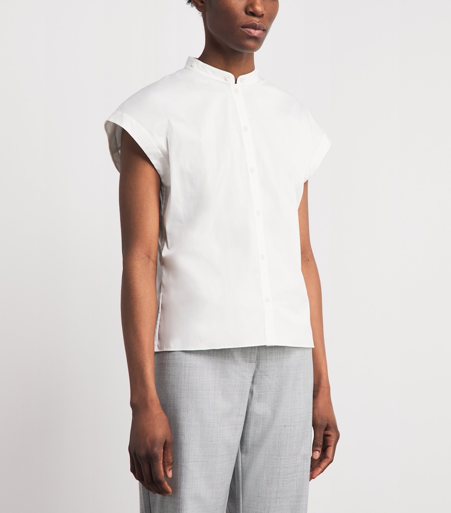 Theory Womens Poplin Slim Shirt White Image 4