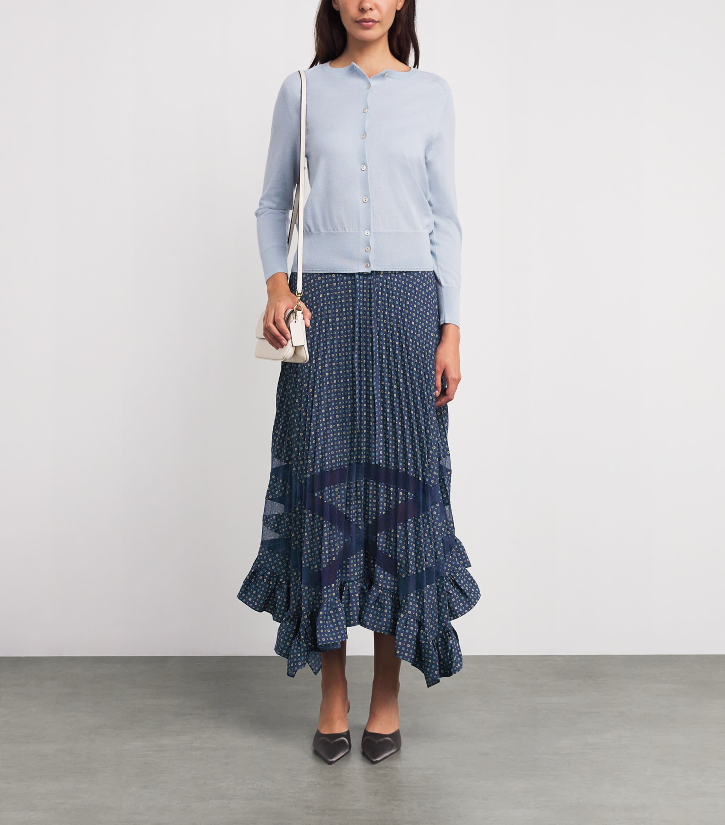 Pleated Ruffle Maxi Skirt DARK PRINT Image 2