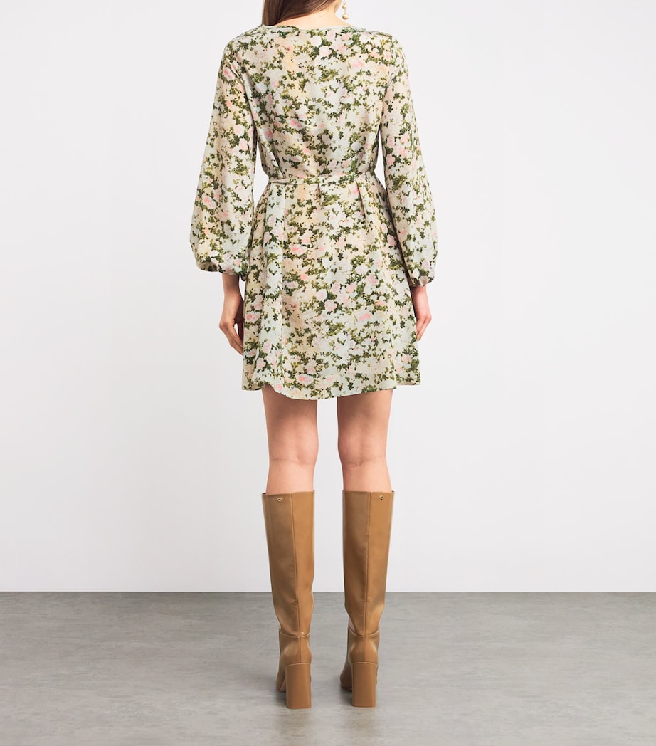 Silk Floral Mini Dress IVORY Image 3