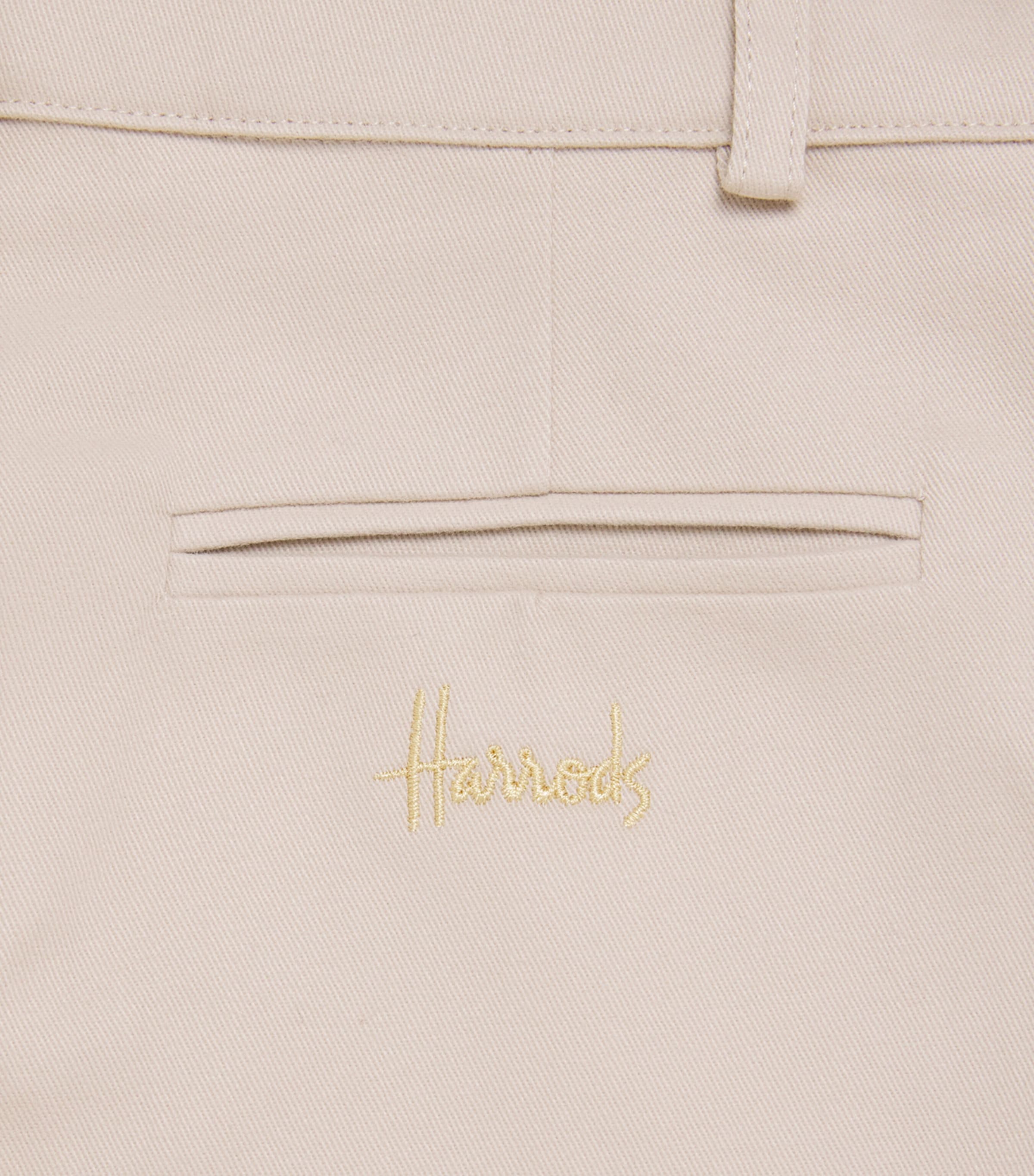 Harrods Embroidered-Logo Chinos (2-8 Years) Stone Image 3