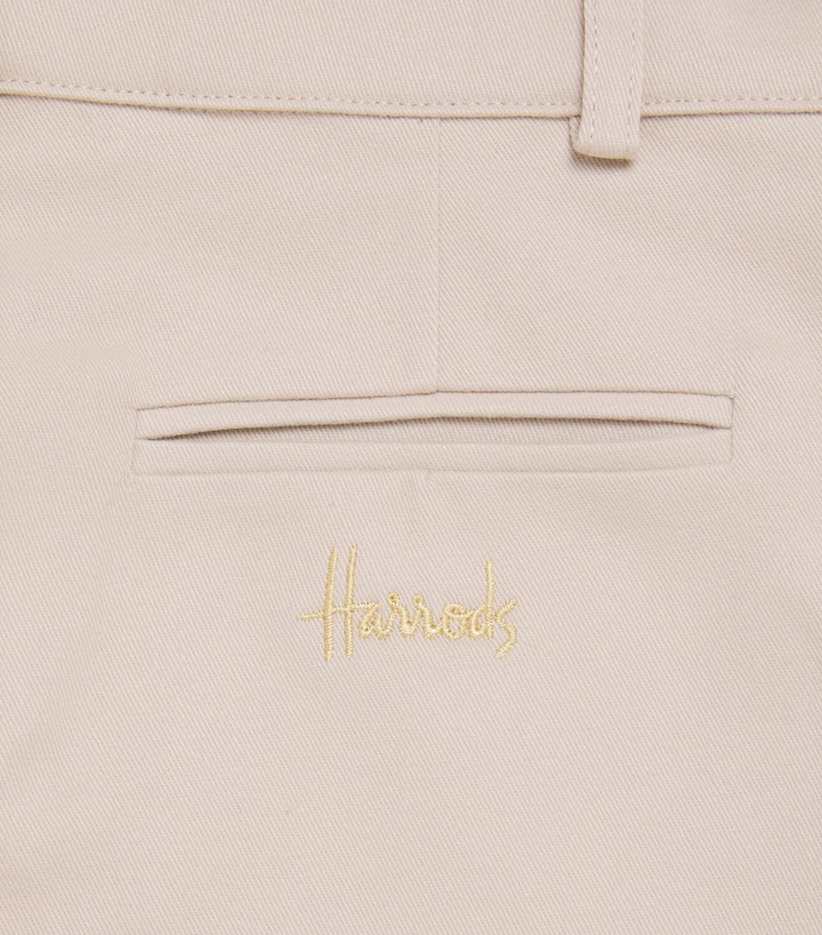 Harrods Embroidered-Logo Chinos (2-8 Years) Stone Image 3