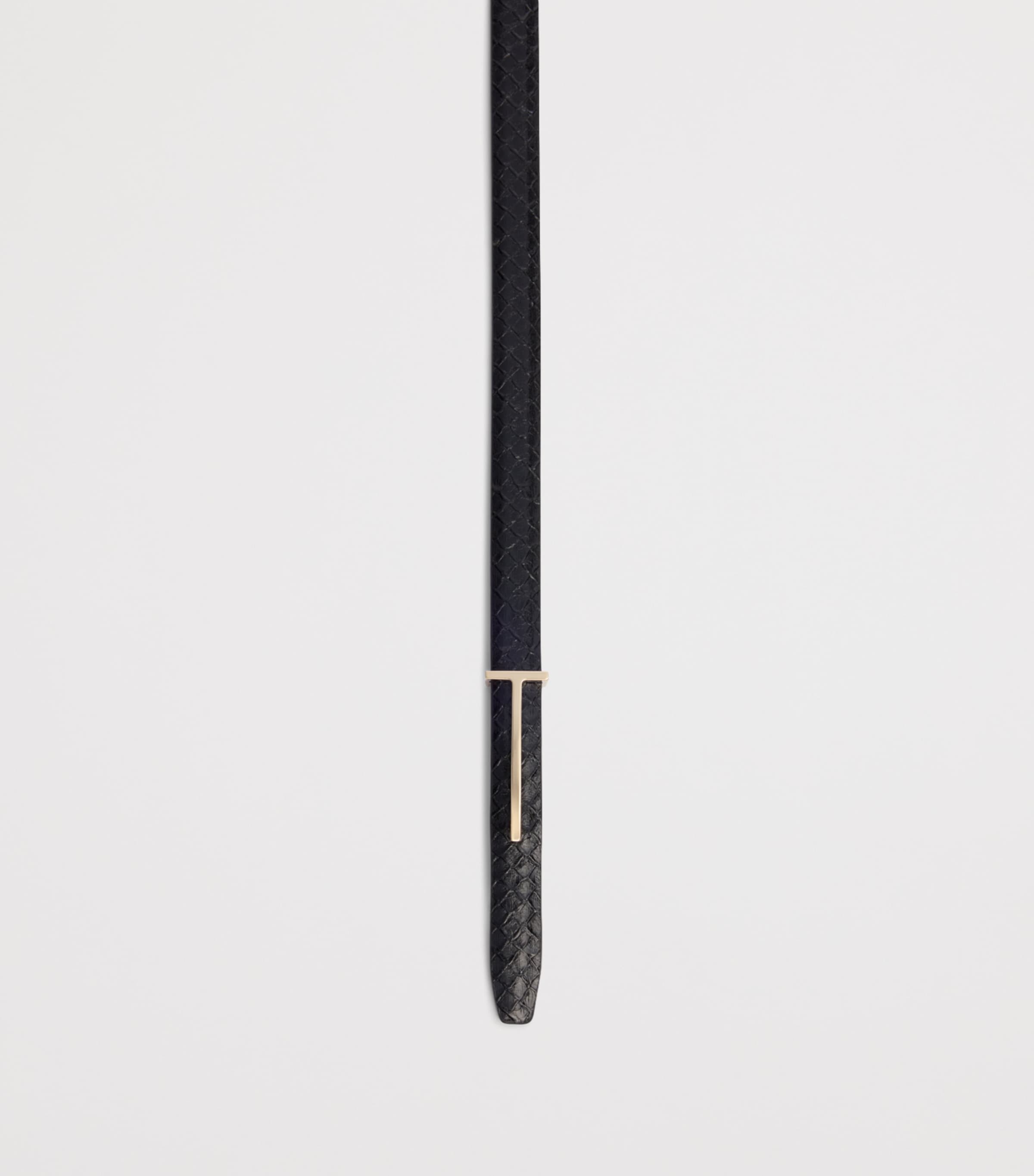TOM FORD Leather Python-Print T Icon Belt Naa Image 3