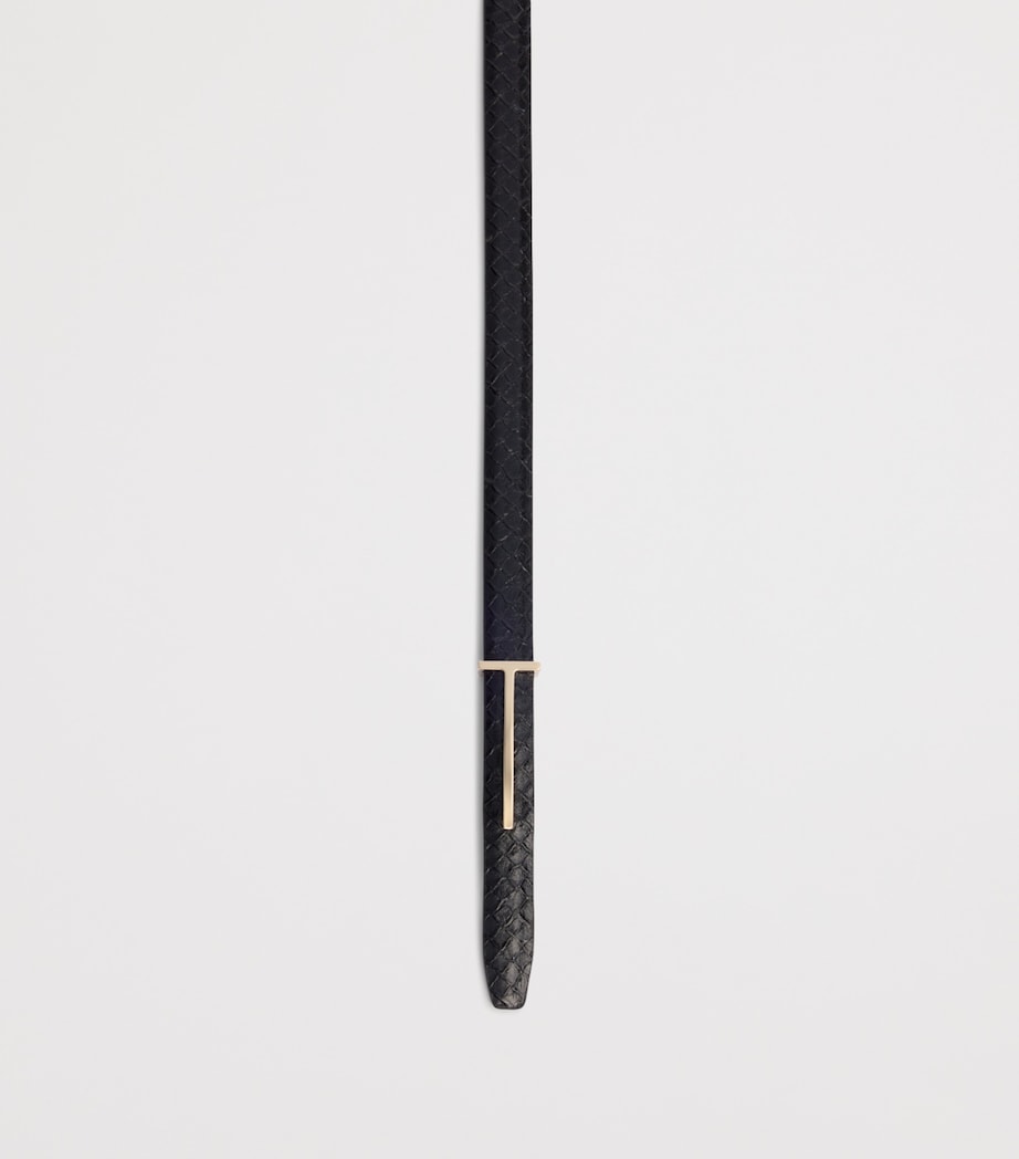 TOM FORD Leather Python-Print T Icon Belt Naa Image 3