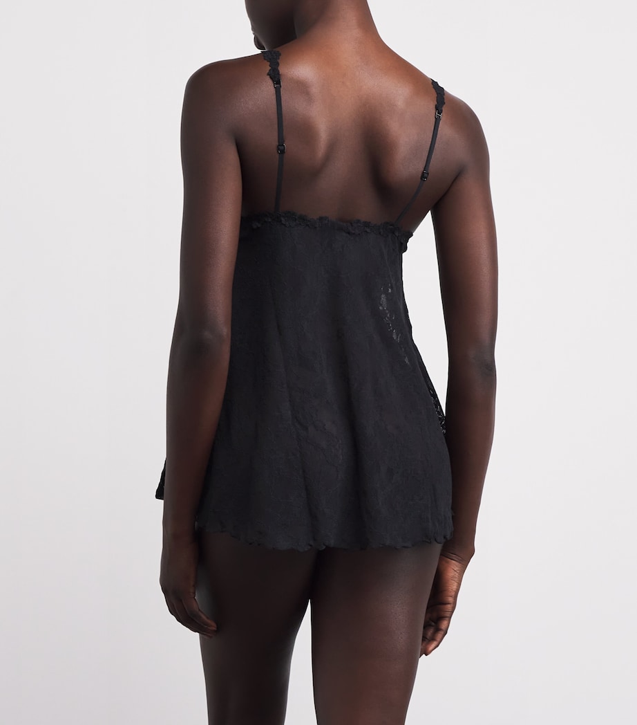 Stretch Lace Babydoll and Thong Set SOOT Image 3