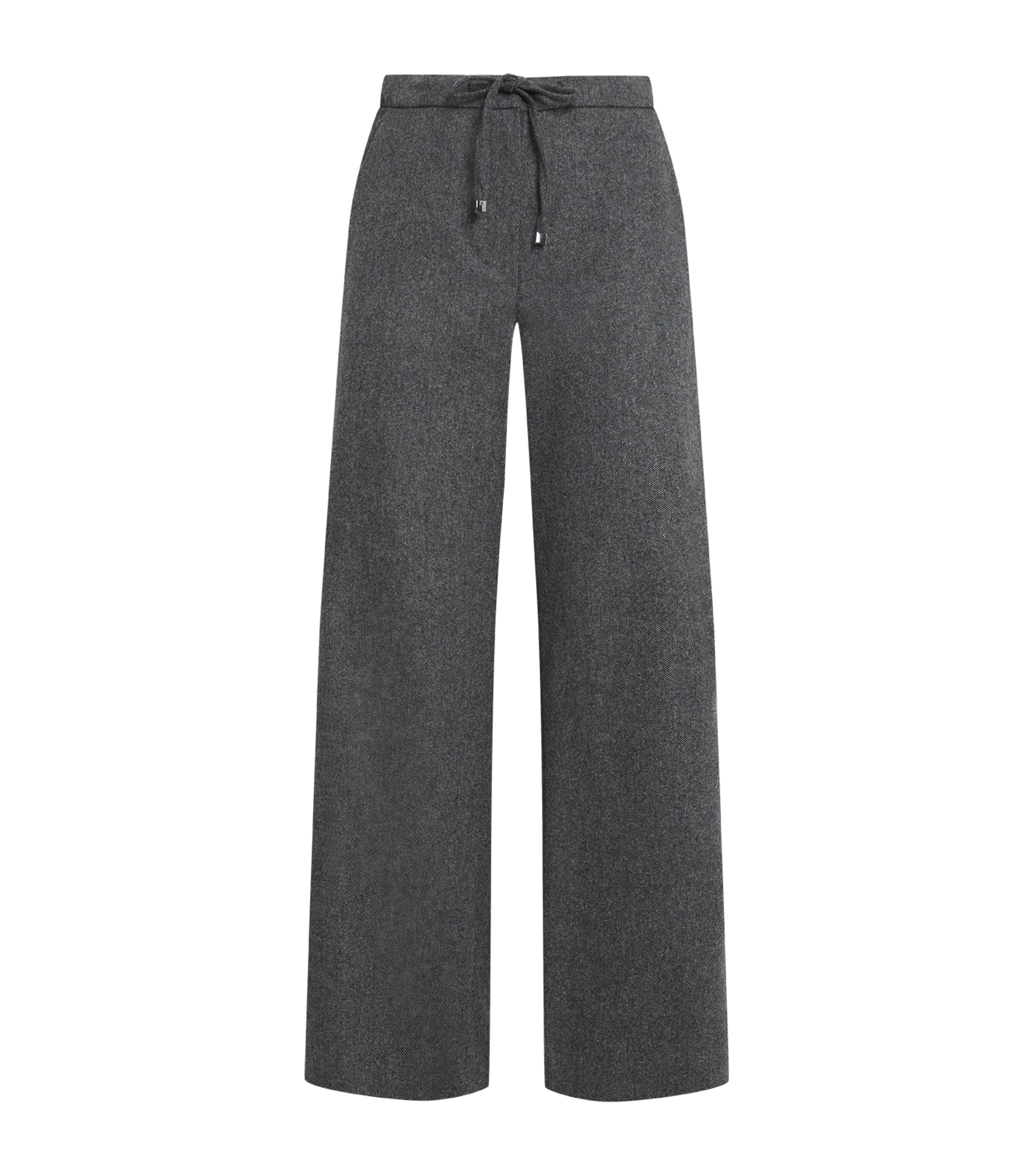Max Mara Wool-cashmere Drawstring Trousers In Black