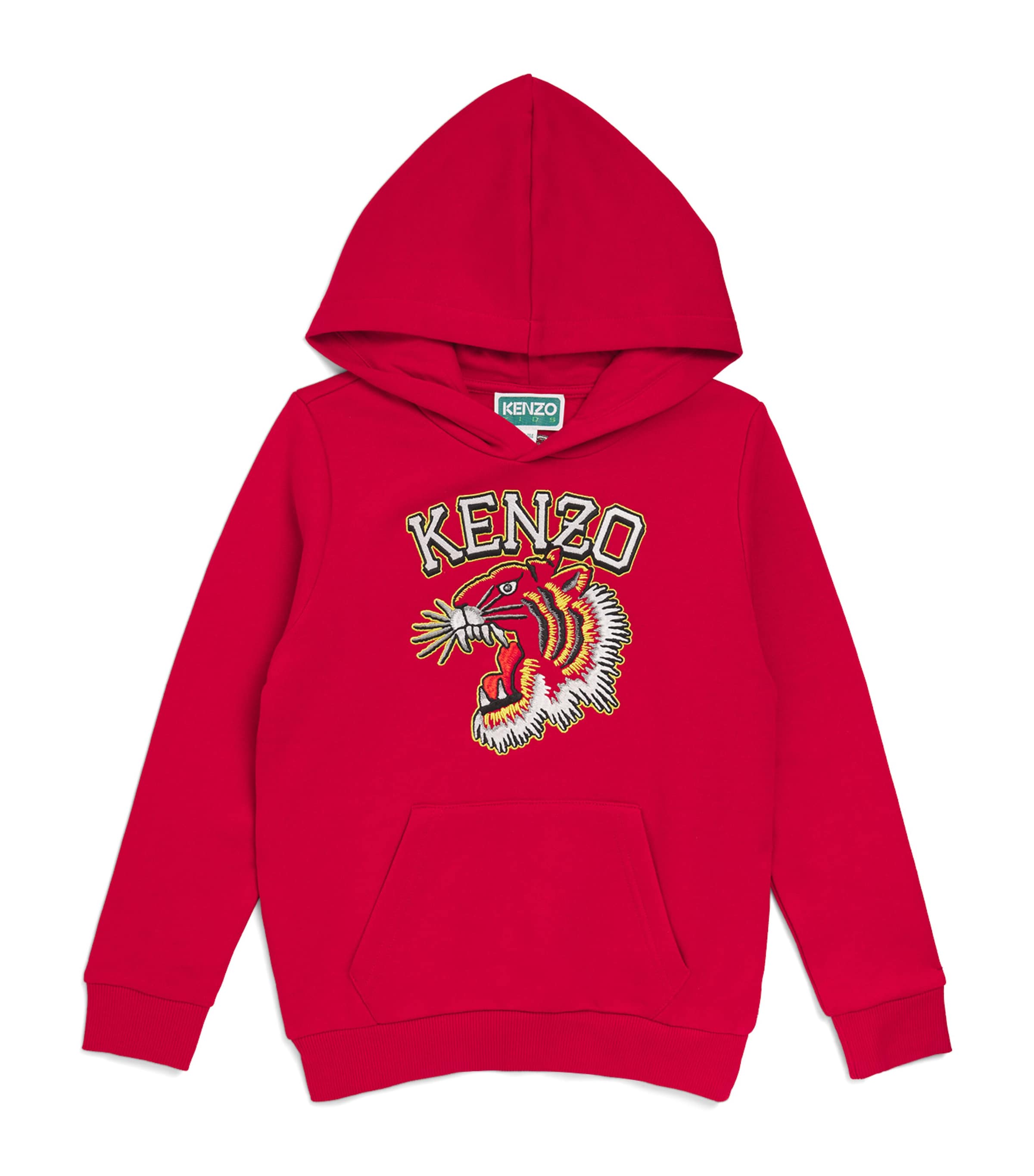 Shop Kenzo Cotton Embroidered Hoodie In Red