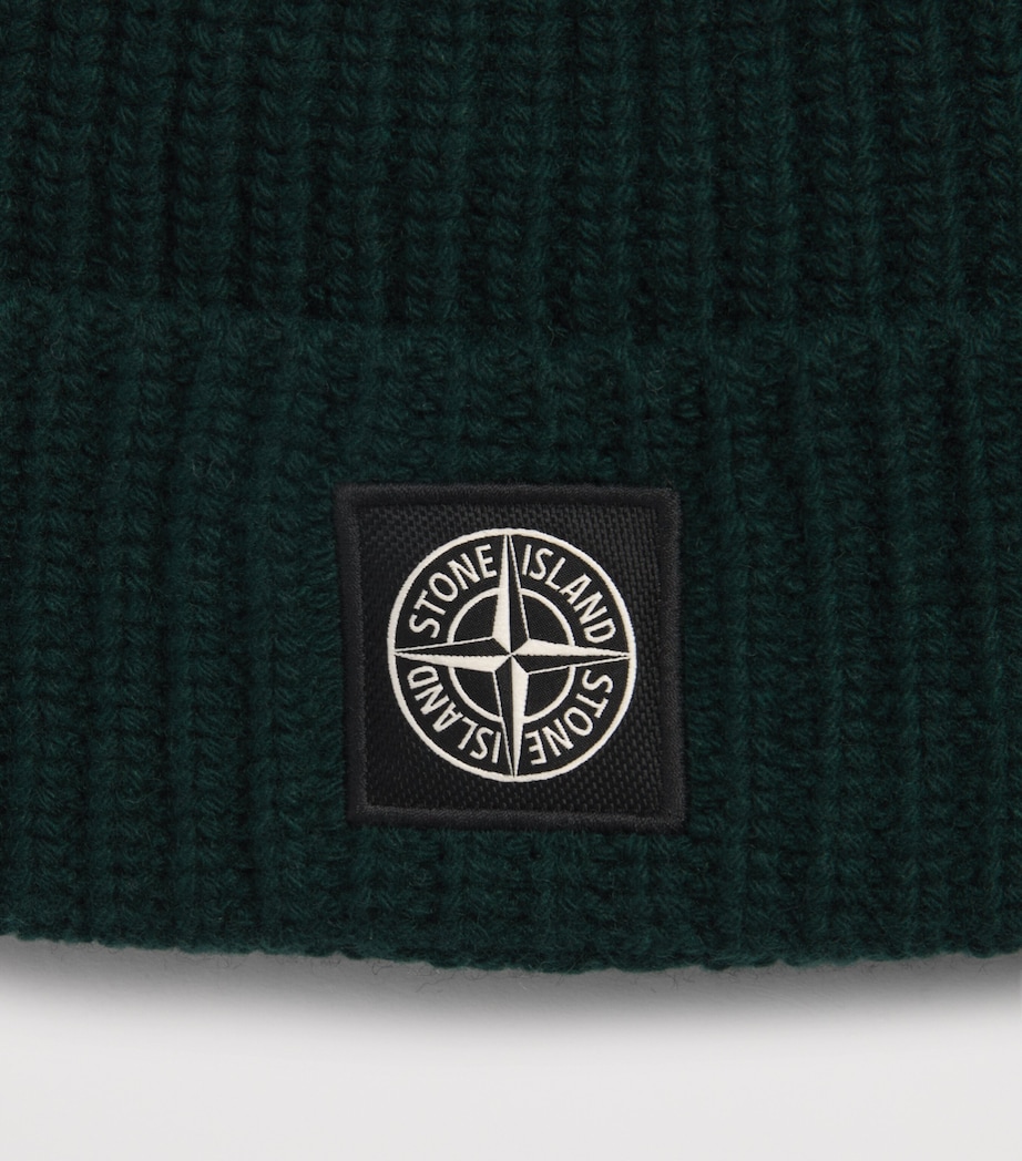 Stone Island Virgin Wool Logo Beanie Image 3