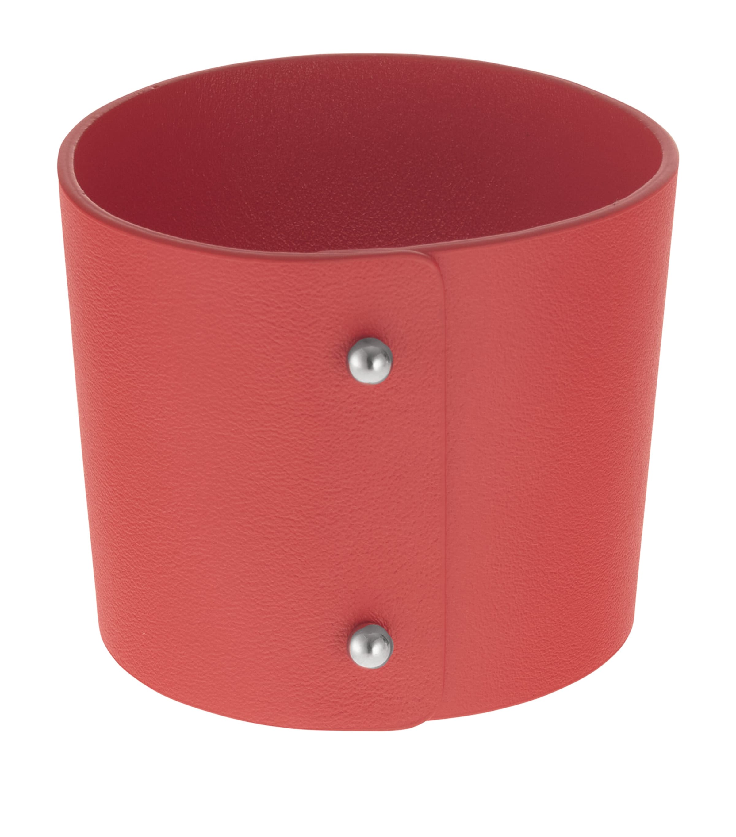 Christofle Leather Objets Miroir Coffee Cup Ring Red Image 4