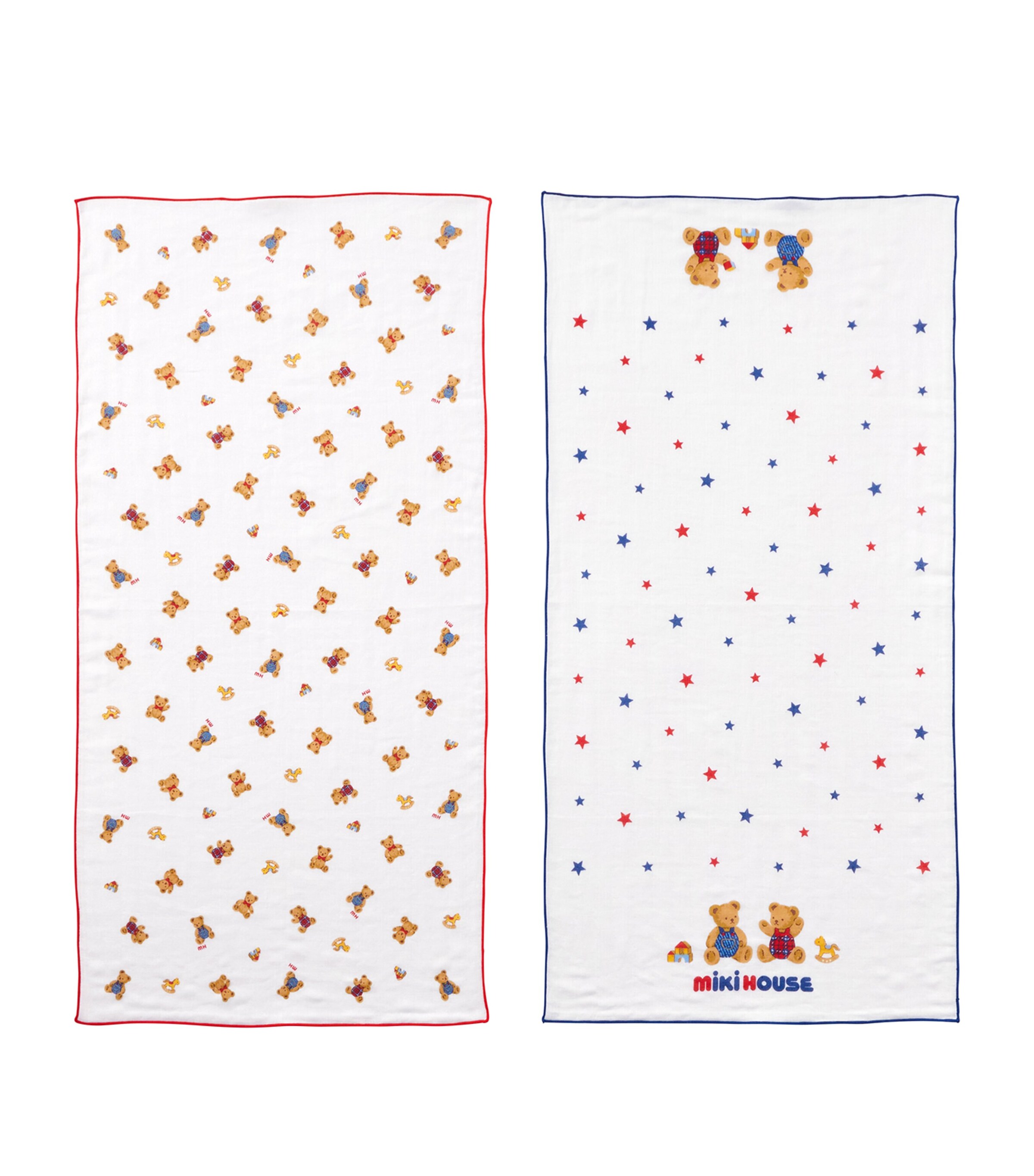 Miki House Set of 2 Teddy Bear Towels (70cm x 35cm) Image 1
