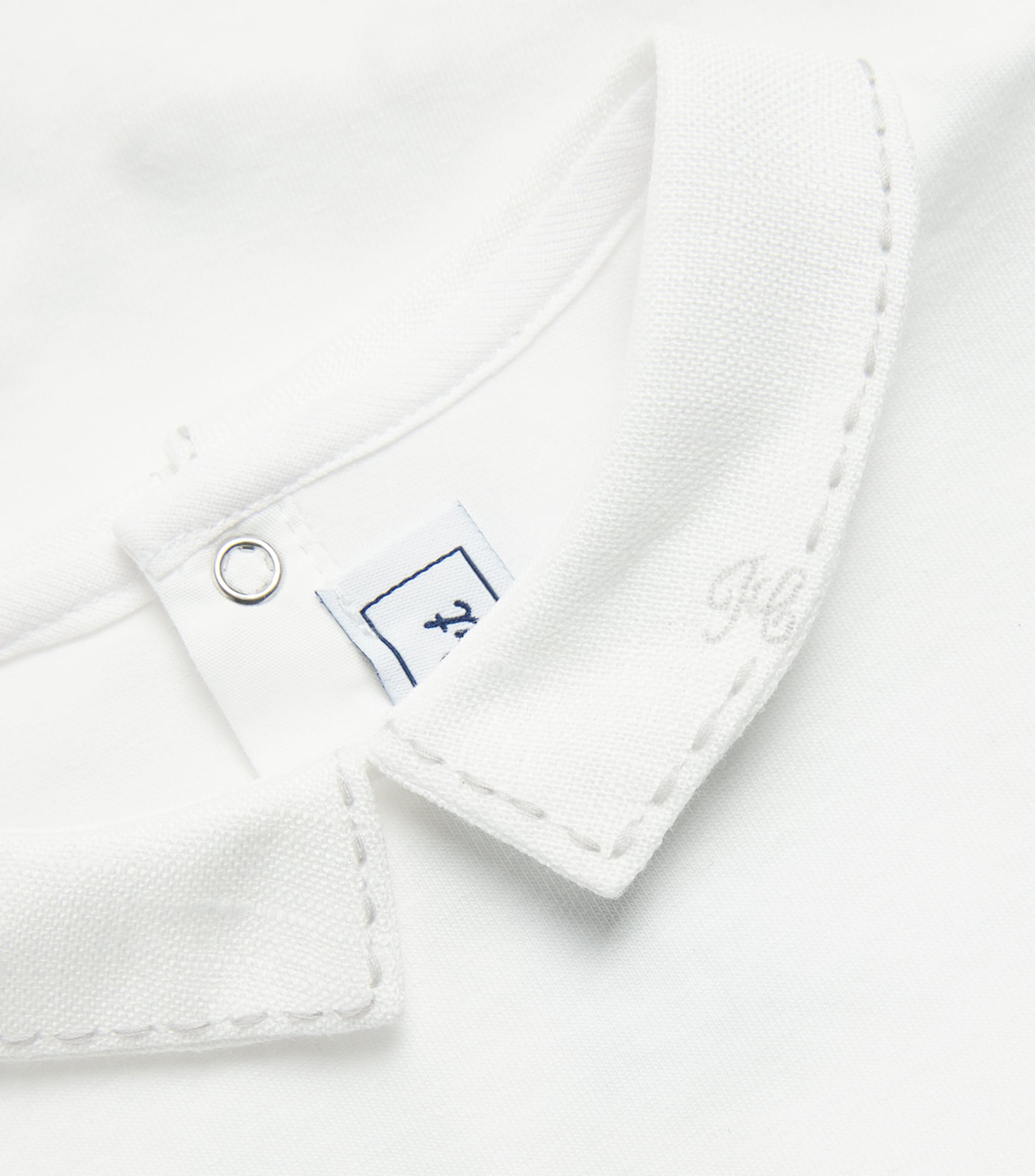 Cotton-Blend Grey Embroidered Bodysuit (3 Months – 3 Years) BLANC Image 3