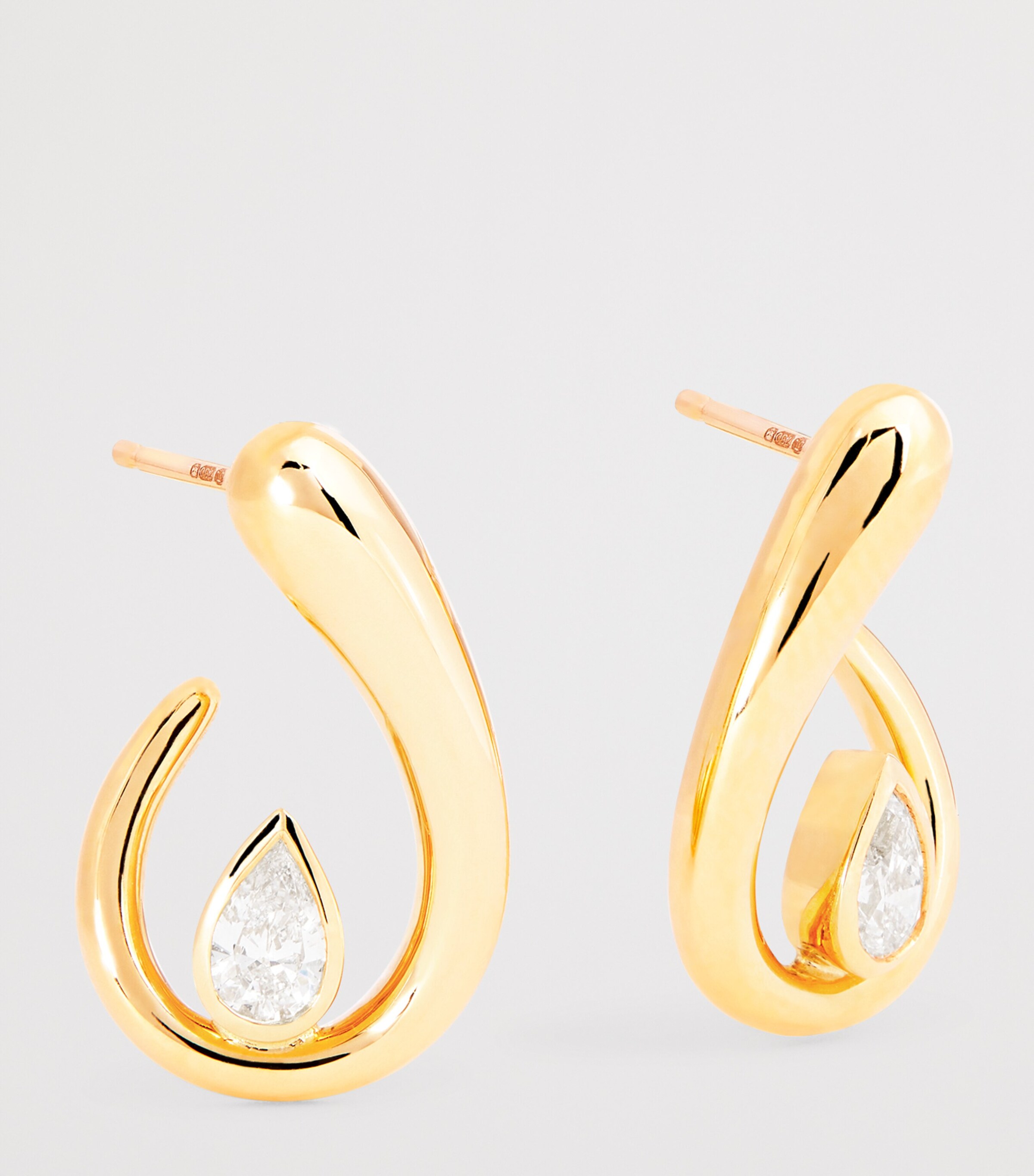 SHAY Yellow Gold and Diamond Loop Earrings Yellow Gold Image 3