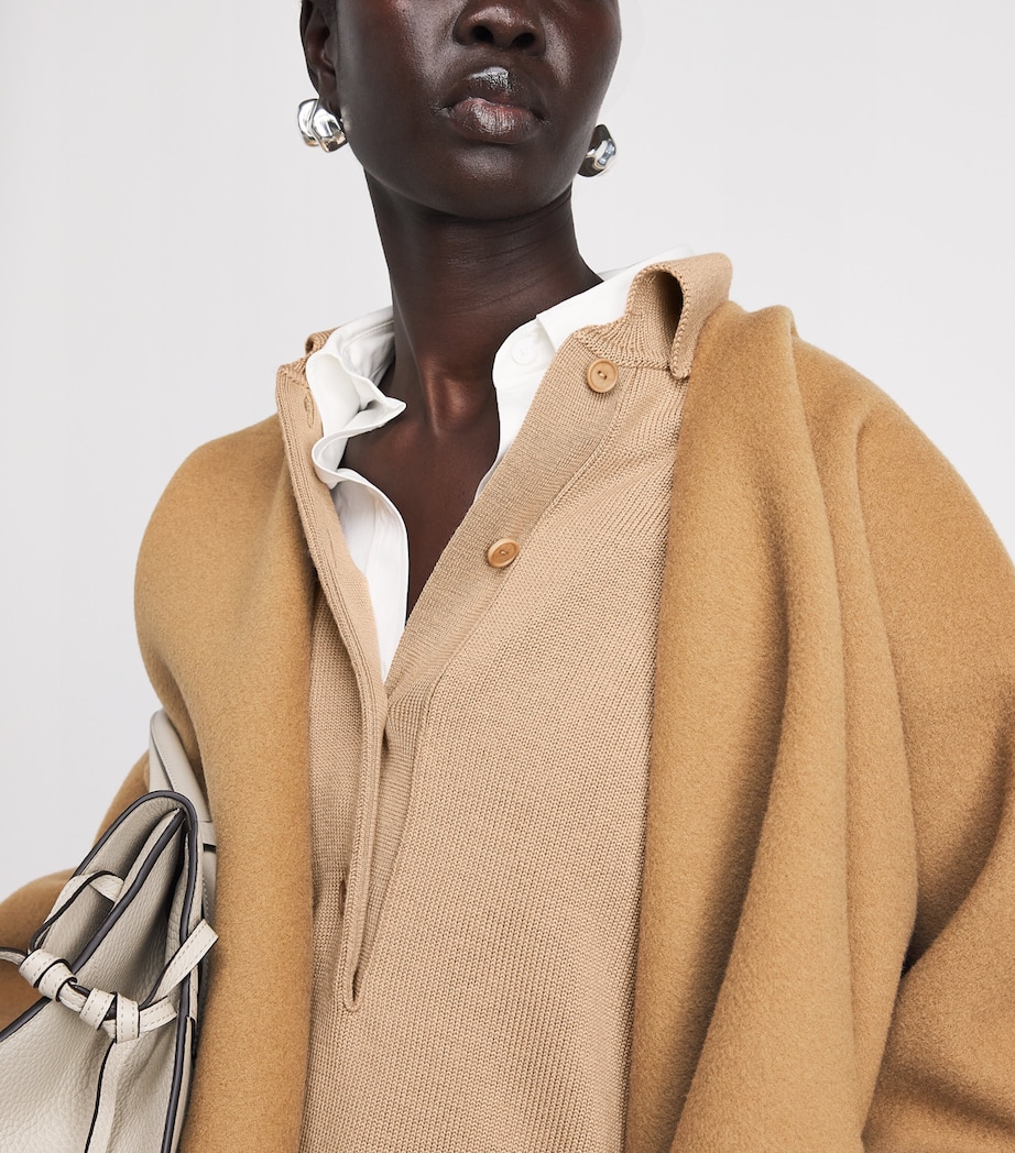 MM Womens Wool Polo Sweater Camel Image 2