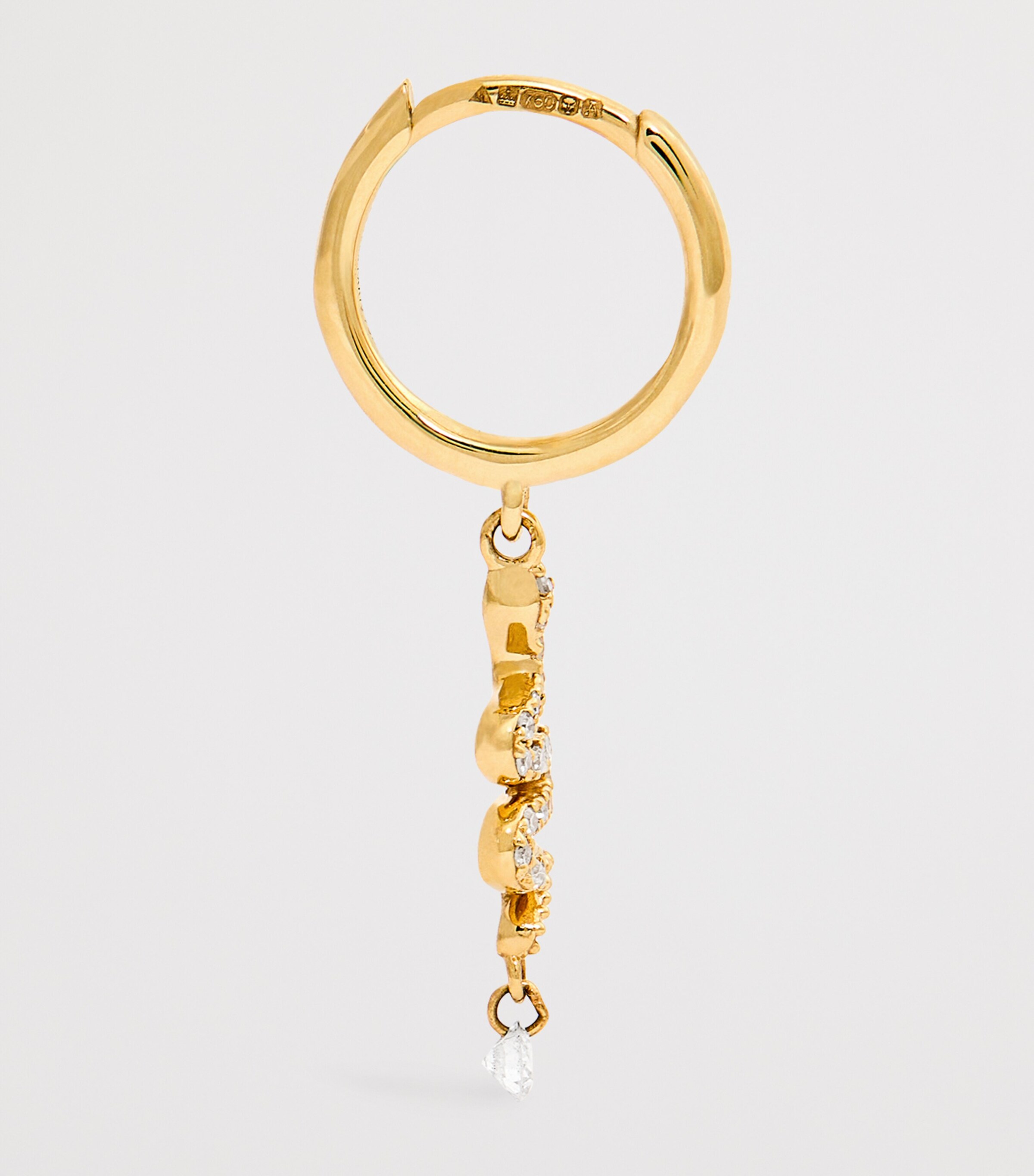 Persée Yellow Gold and Diamond Snake Single Hoop Earring Yellow Gold Image 4