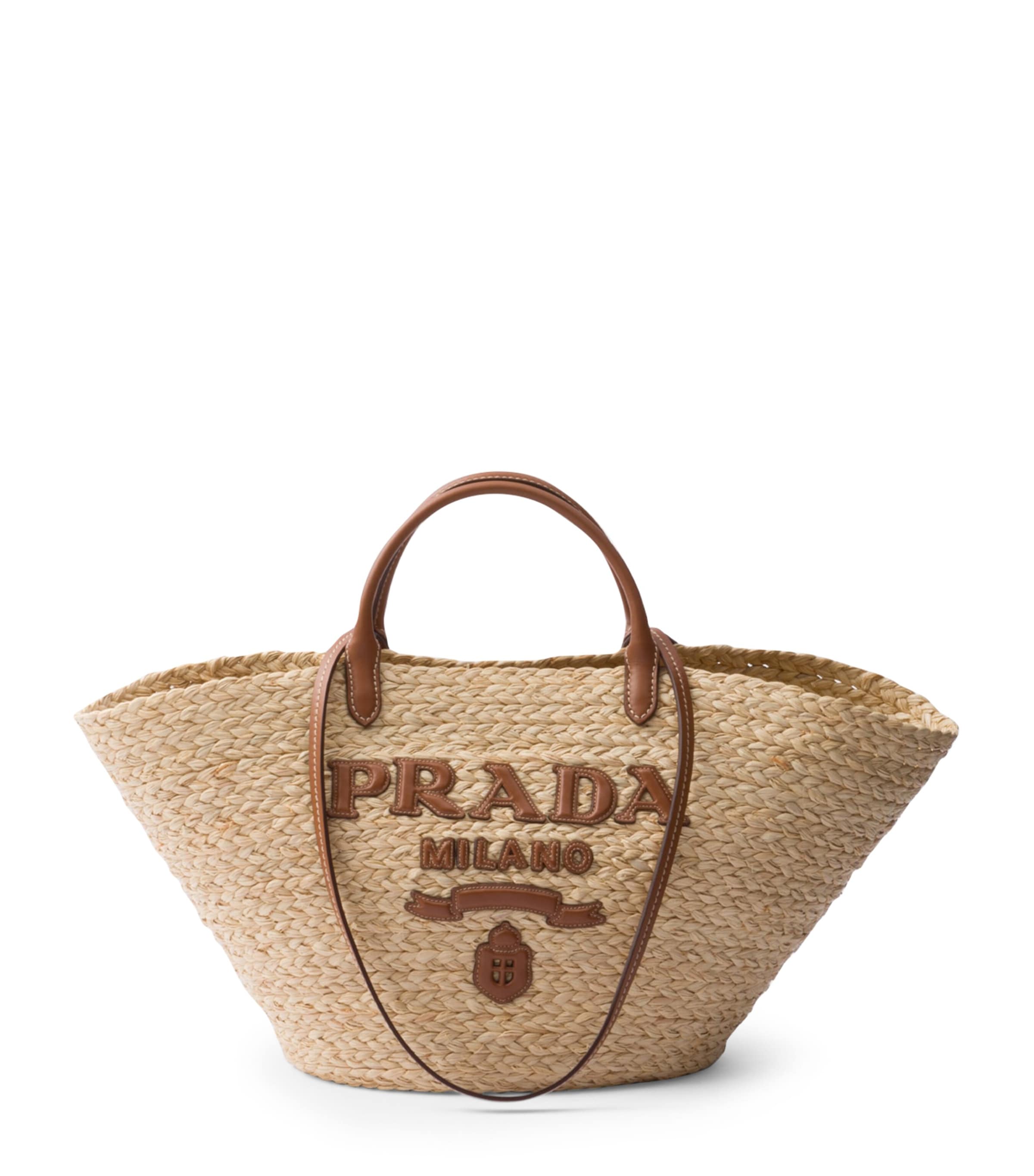 Prada Raffia-Leather Top-Handle Bag Image 1