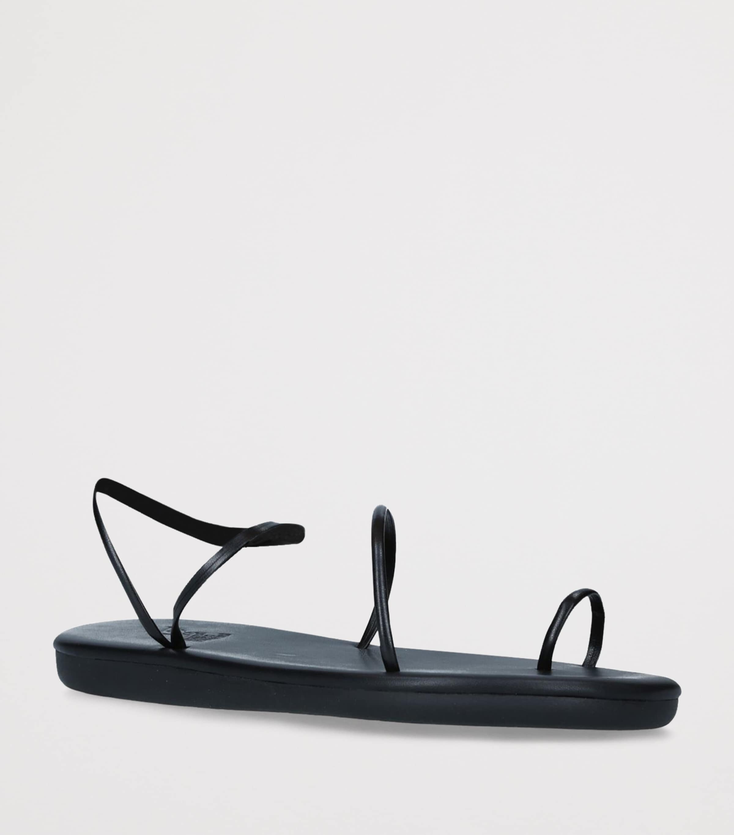 Ancient Greek Sandals Leather Kansiz Sandals Black Image 3