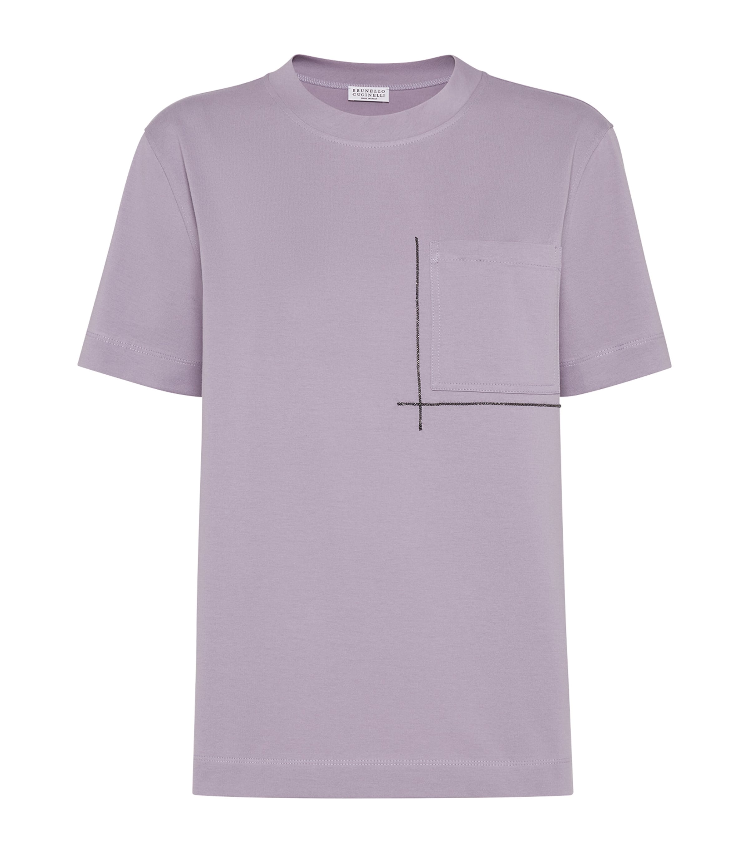 Brunello Cucinelli T-shirt With Embellishments In Purple