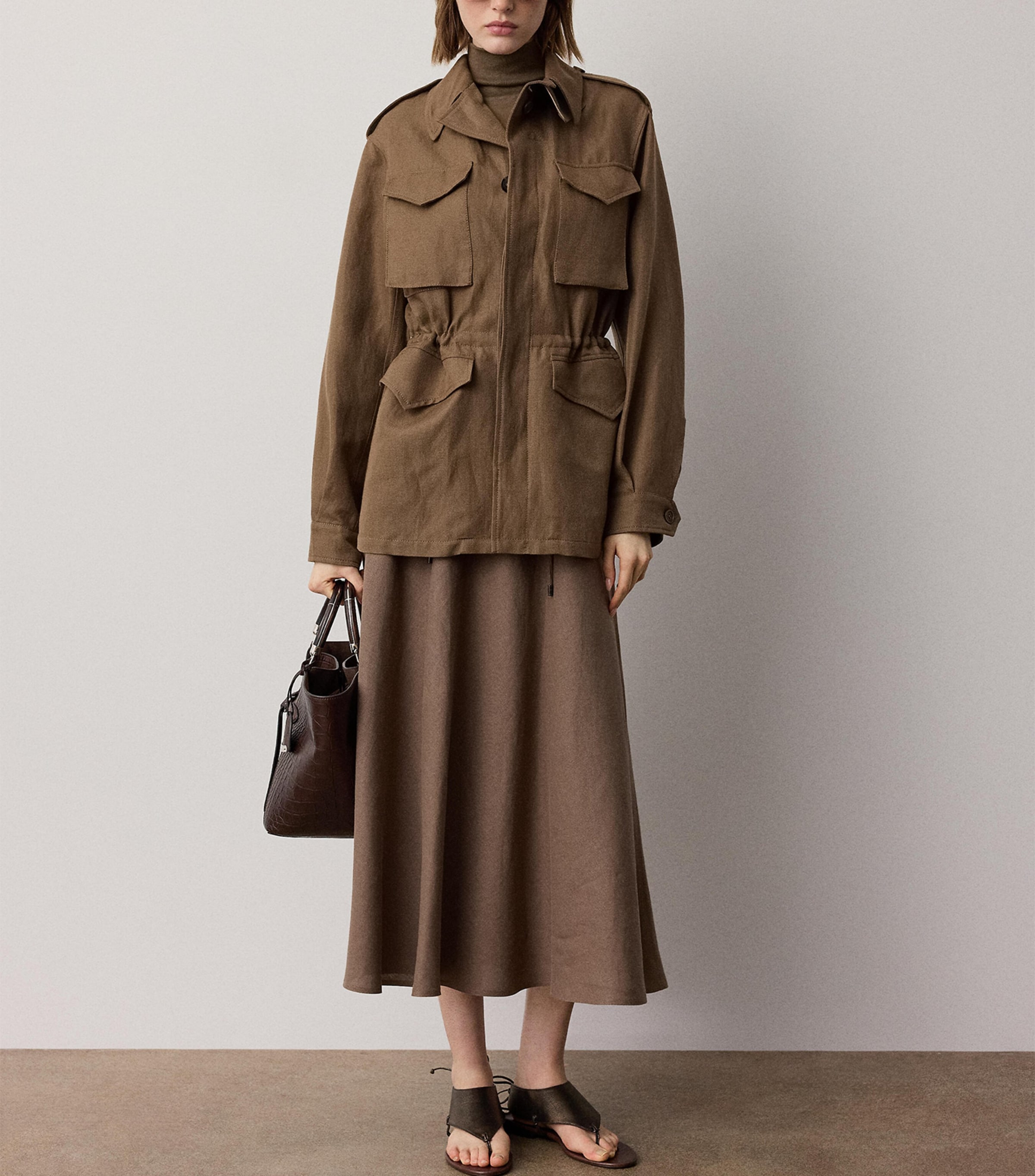 Ralph Lauren Collection Womens Cashmere-Linen Milton Field Jacket Portobello Image 2
