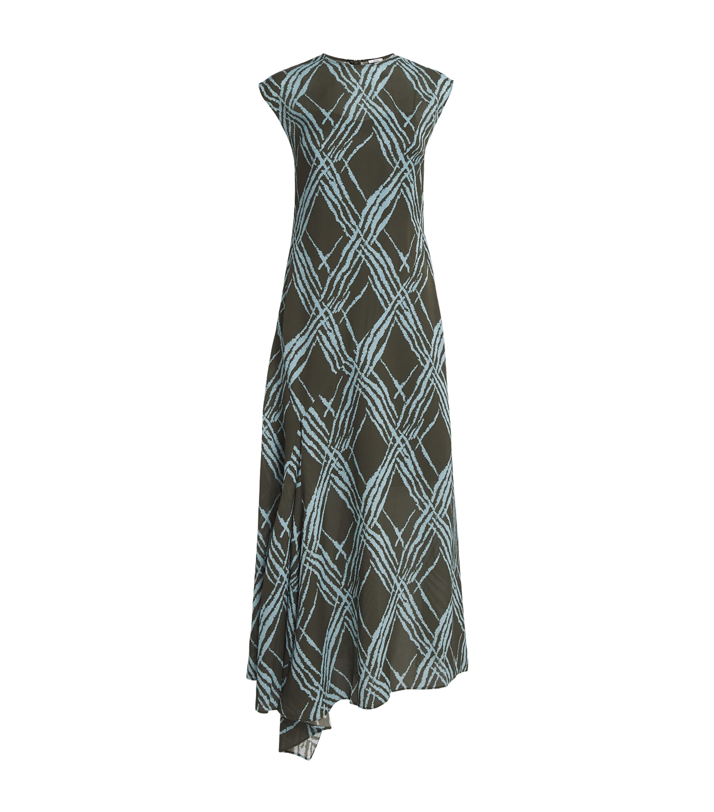 Joseph Womens Geometric Laurin Maxi Dress Palm Leaf/chambray Image 1
