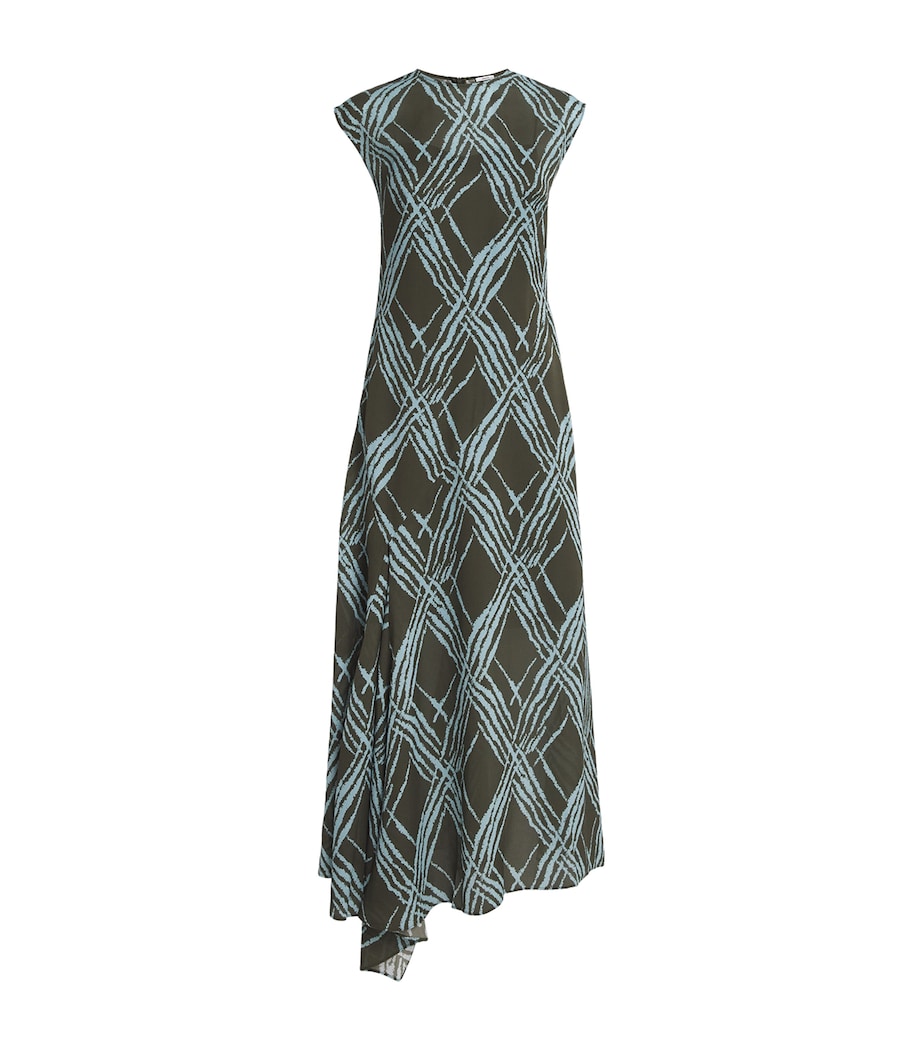 Joseph Womens Geometric Laurin Maxi Dress Palm Leaf/chambray Image 1