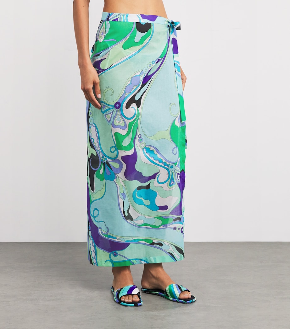 Cotton Tie-Side Pareo 025 VERDE/LILLA Image 3