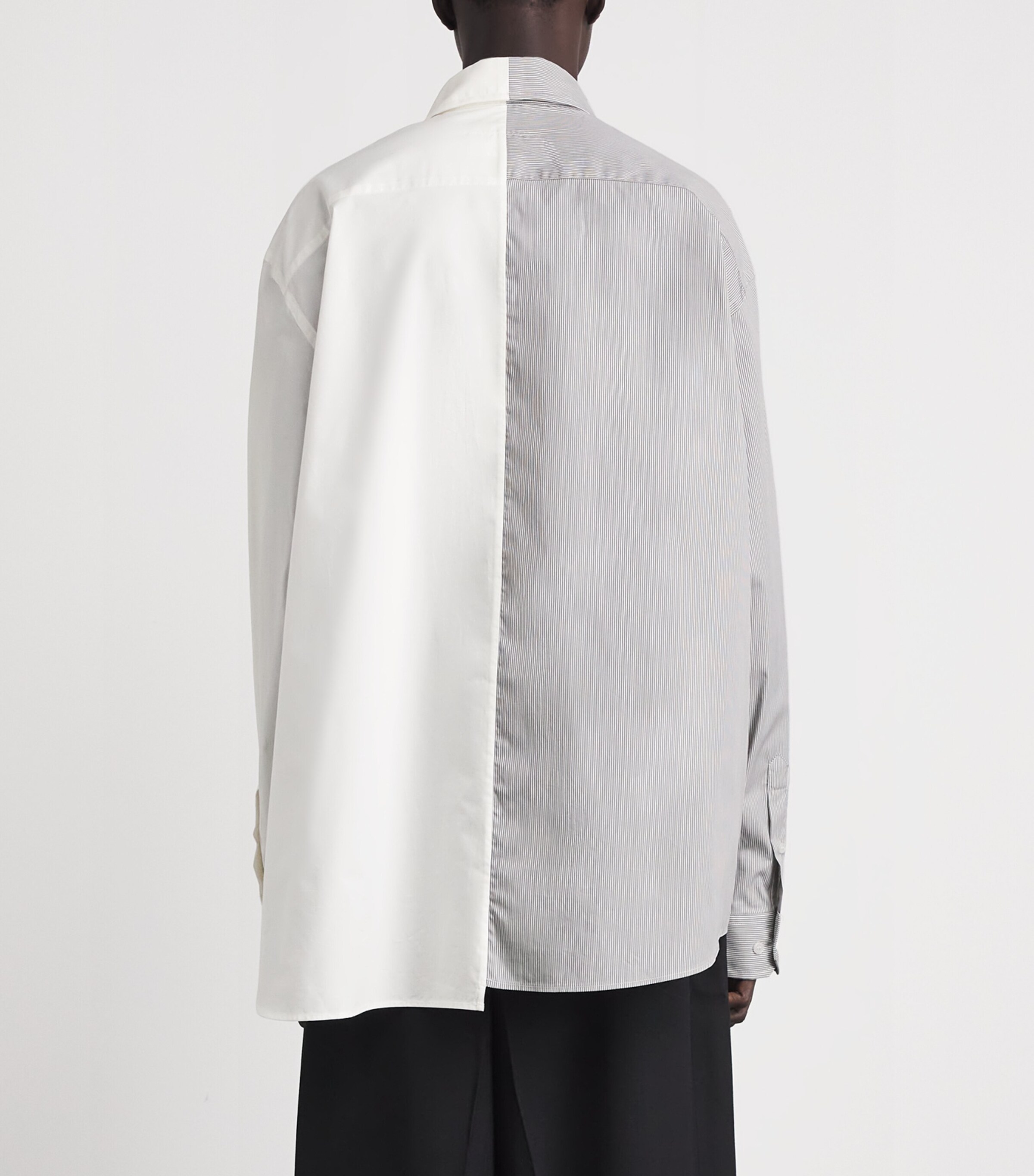 MM6 Maison Margiela Mens Oversized Stripe Numeric Shirt Off White/grey Image 5
