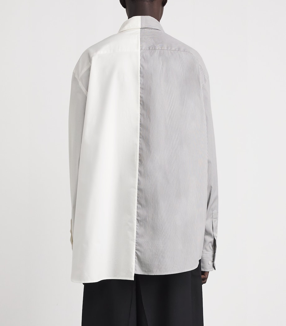 MM6 Maison Margiela Mens Oversized Stripe Numeric Shirt Off White/grey Image 5