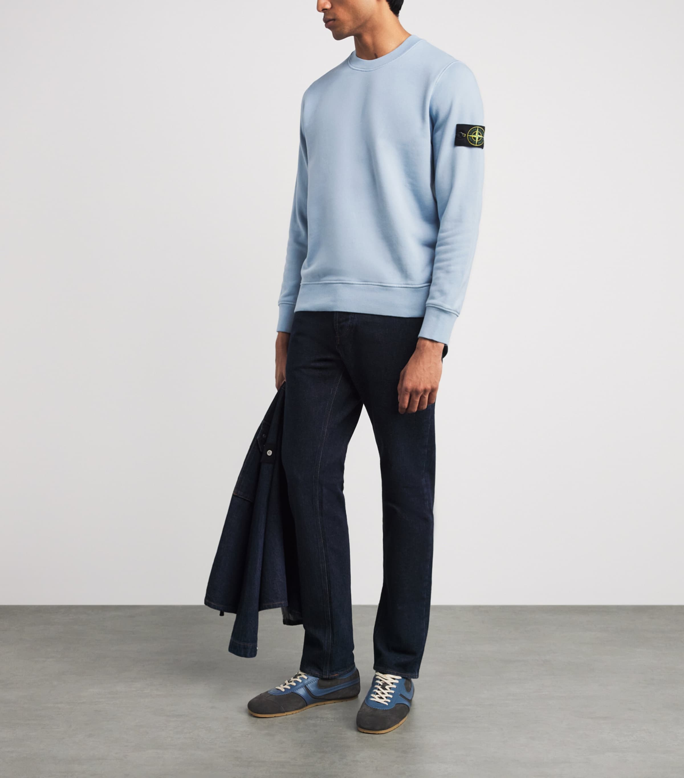 Stone Island Mens Cotton Compass Logo Sweatshirt Image 2