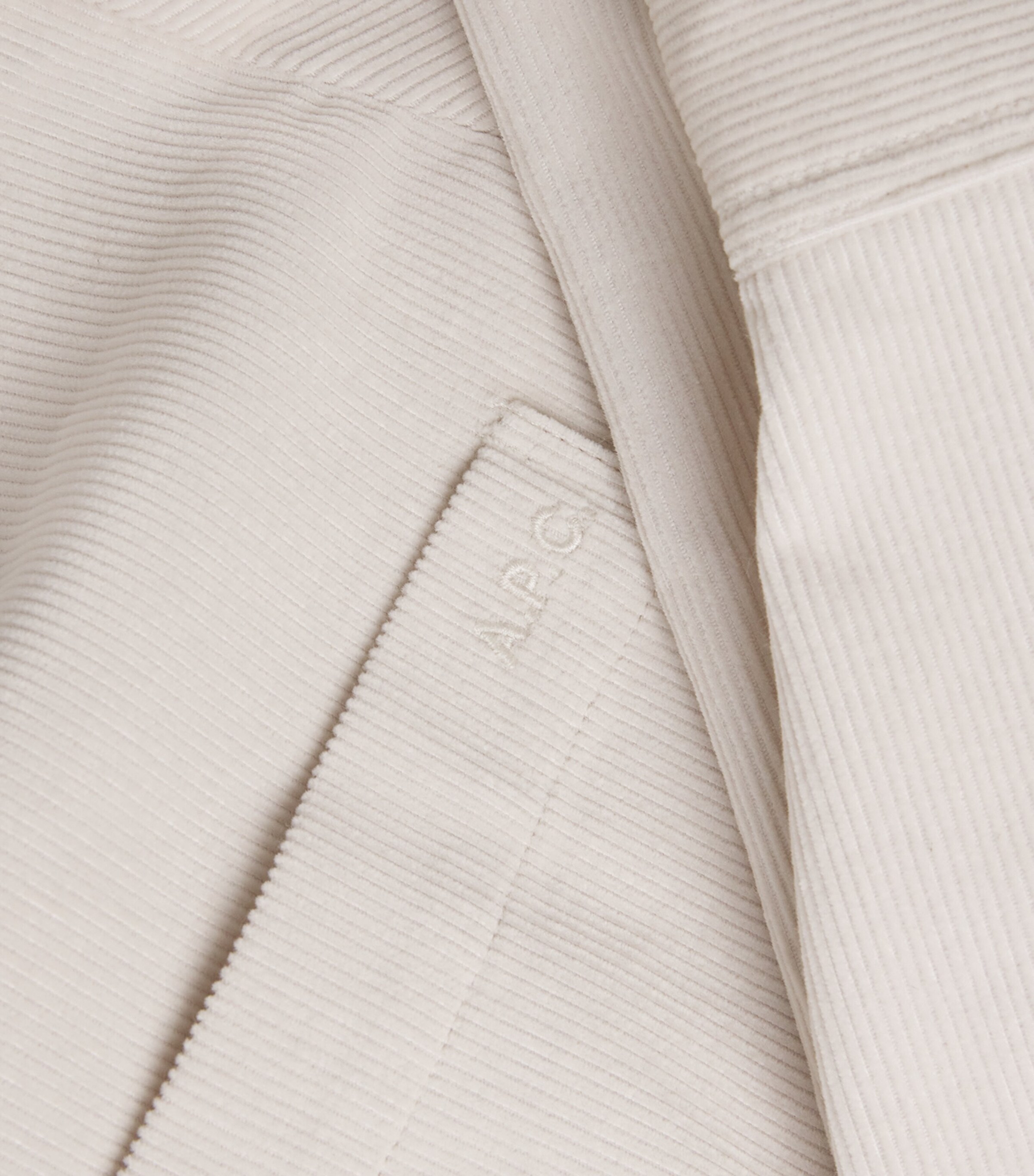 A.P.C. Mens Cotton Corduroy Leon Overshirt Aae Mastic Image 5