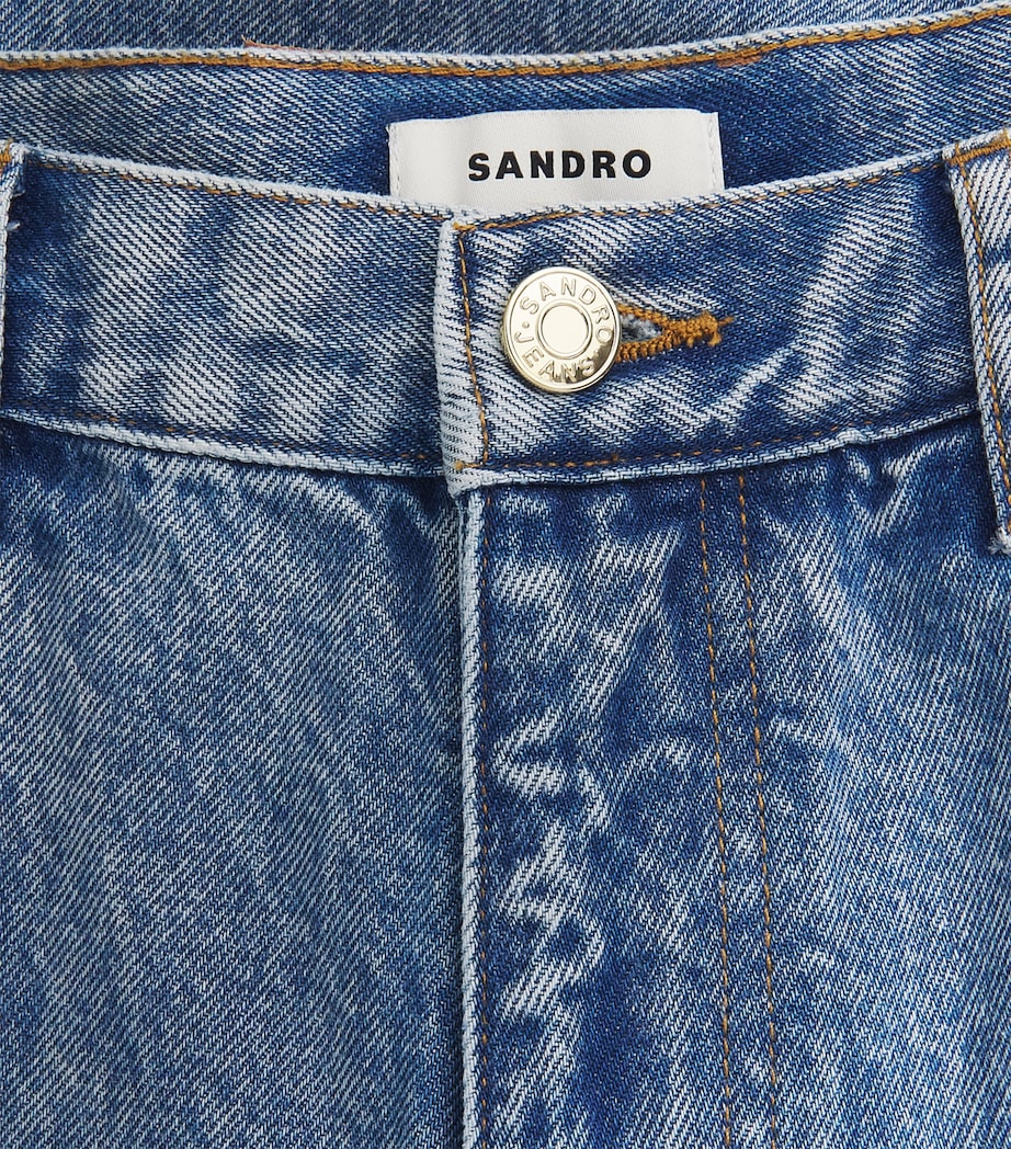 Sandro Paris Womens Wide-Leg Jeans Blue Jean Image 5
