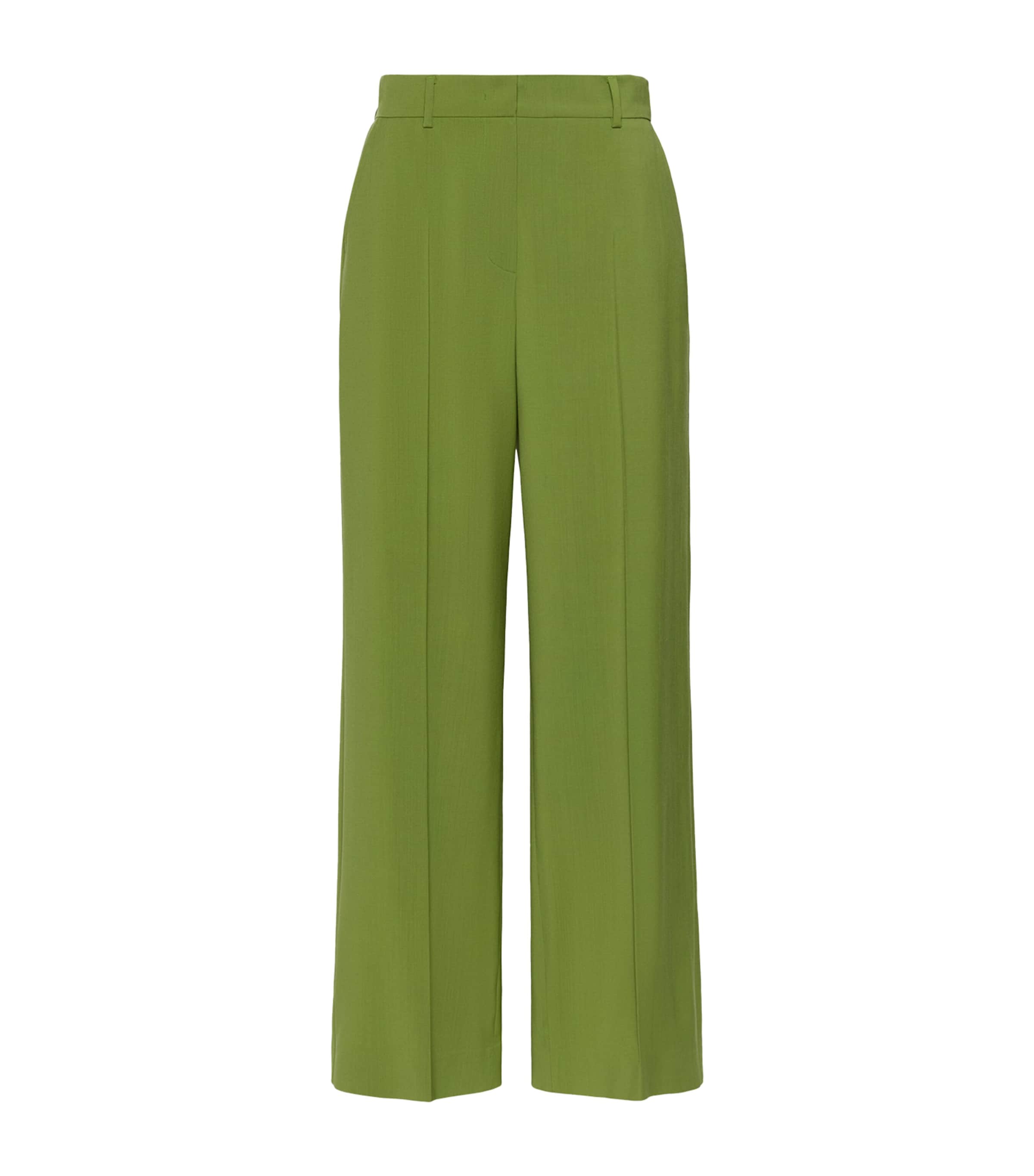 Weekend Max Mara Womens Virgin Wool Trousers Green Image 1