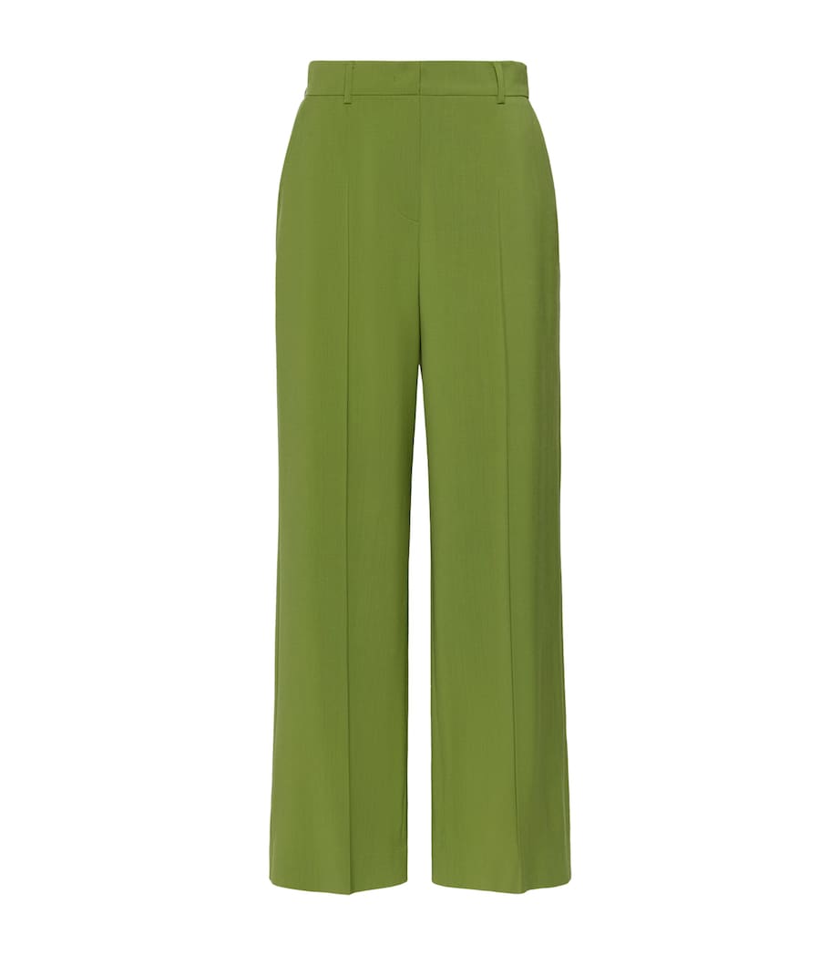 Weekend Max Mara Womens Virgin Wool Trousers Green Image 1