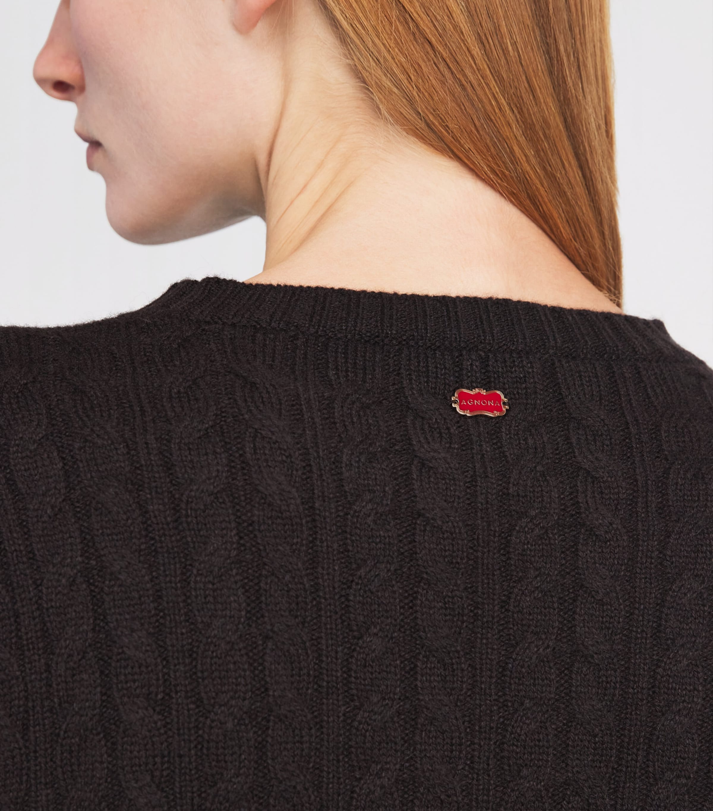 Agnona Womens Cashmere Lipstick Sweater Dark Brown Ebony Image 3