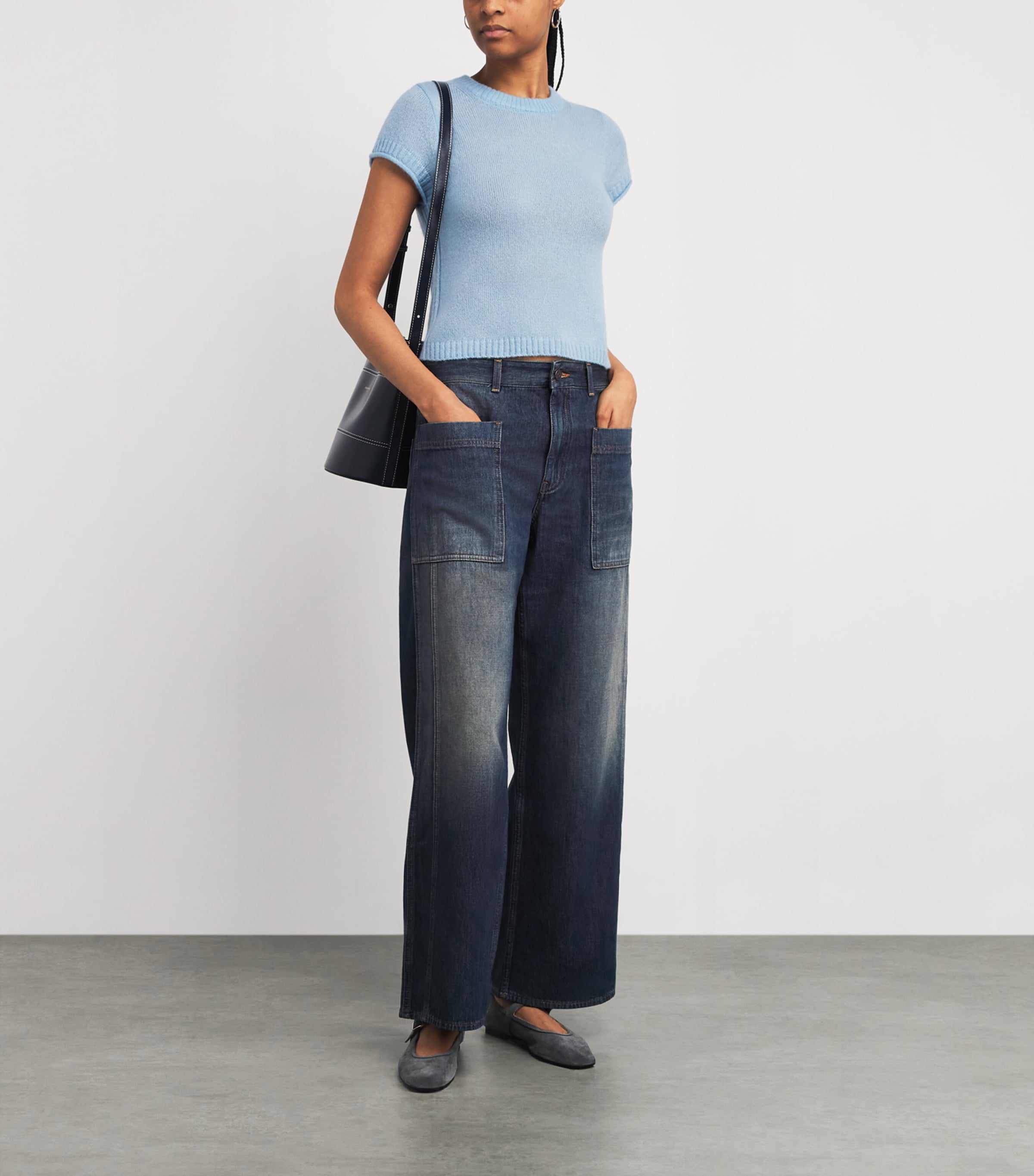 Wool-Cashmere-Silk Sweater Vest CHAMBRAY BLUE Image 2