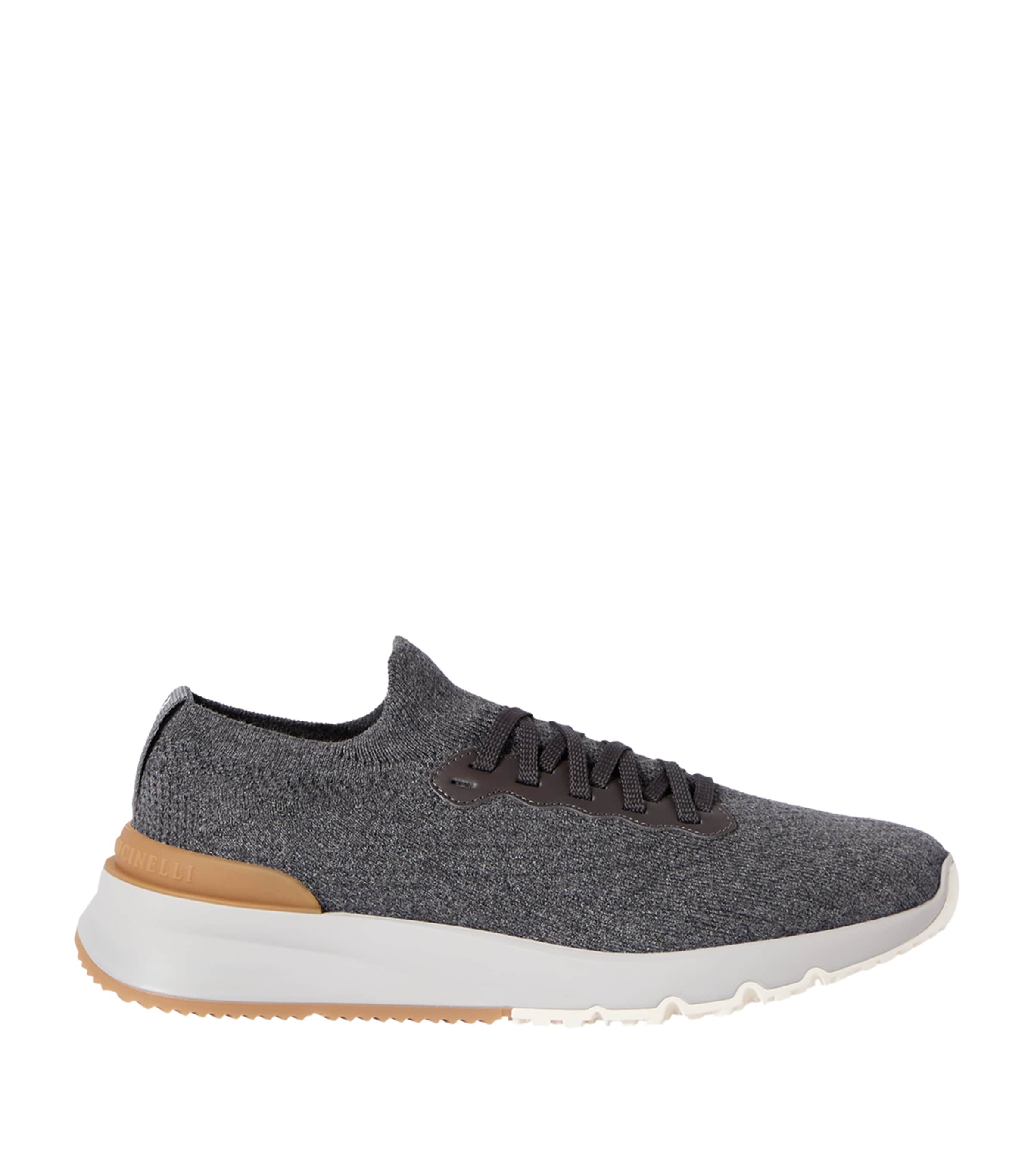 Brunello Cucinelli Chiné-Knit T-Sole Sneakers Image 1