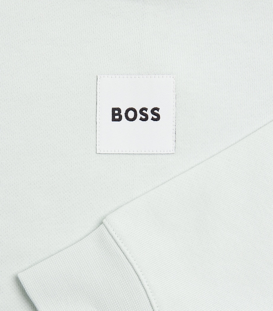 BOSS Kidswear Stretch-Cotton Logo Sweatshirt (4-16 Years) Green Image 4