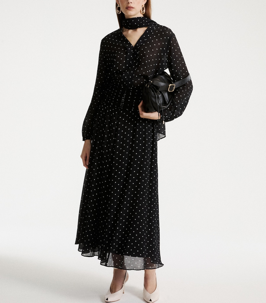 Marella Womens Polka-Dot Maxi Skirt Black Image 2