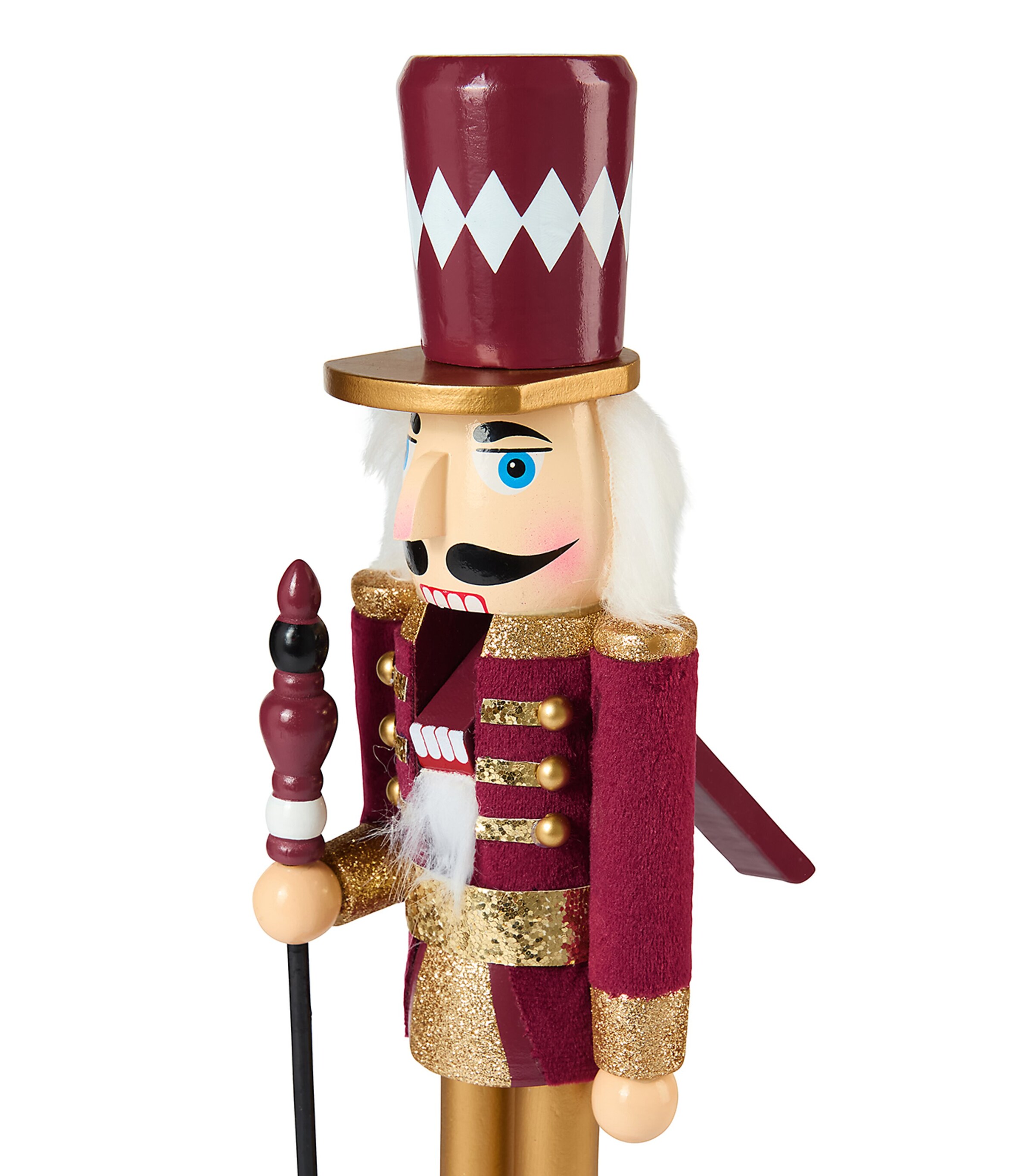 Harrods Wood Nutcracker (38cm) Maroon Image 2
