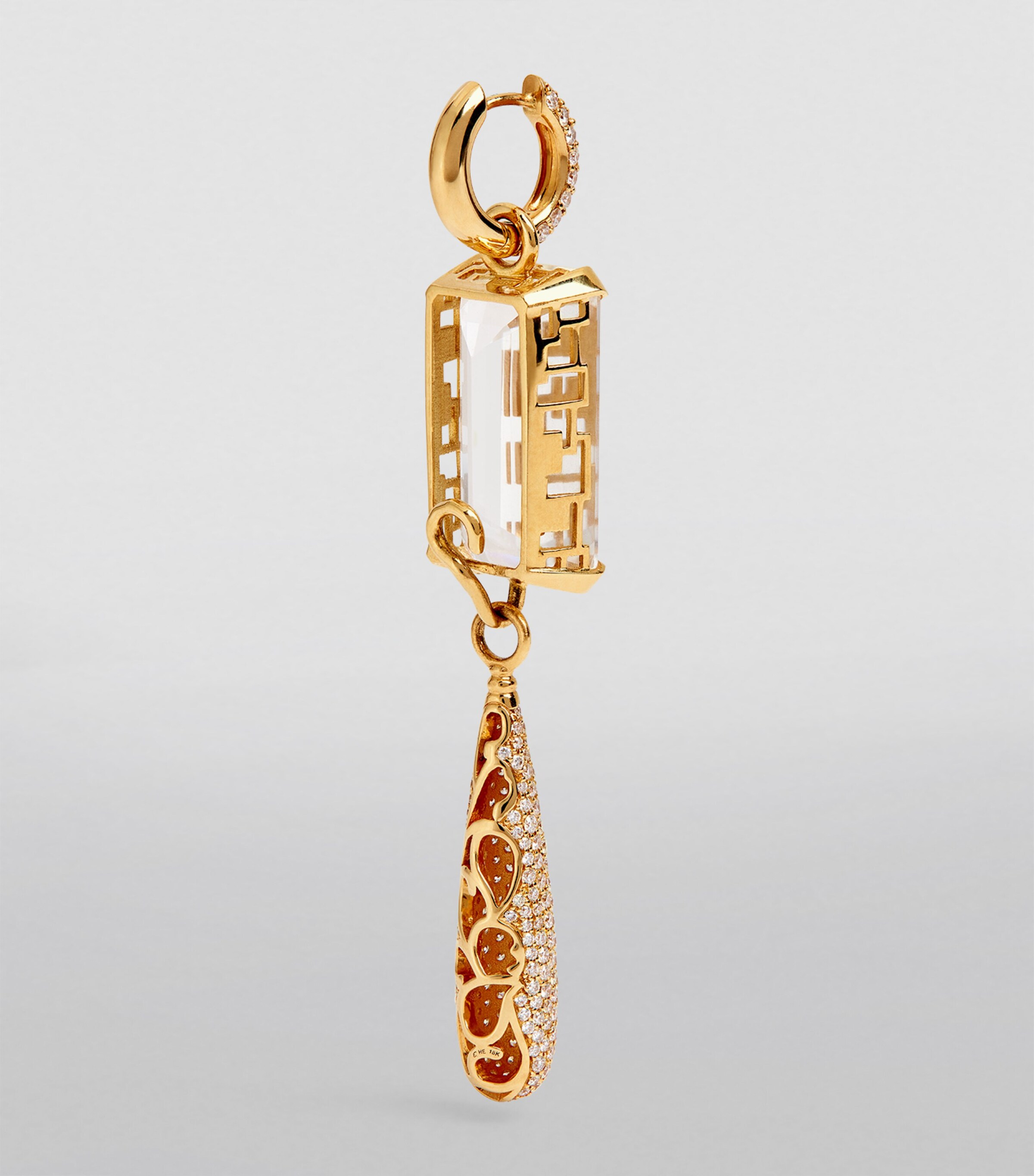 Yellow Gold and Diamond NY-66 Drop Earrings YELLOW GOLD Image 4