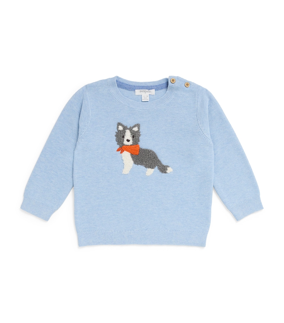 Organic Cotton-Wool Dog Sweater (0-18 Months) COUNTRY AIR MELANGE Image 1