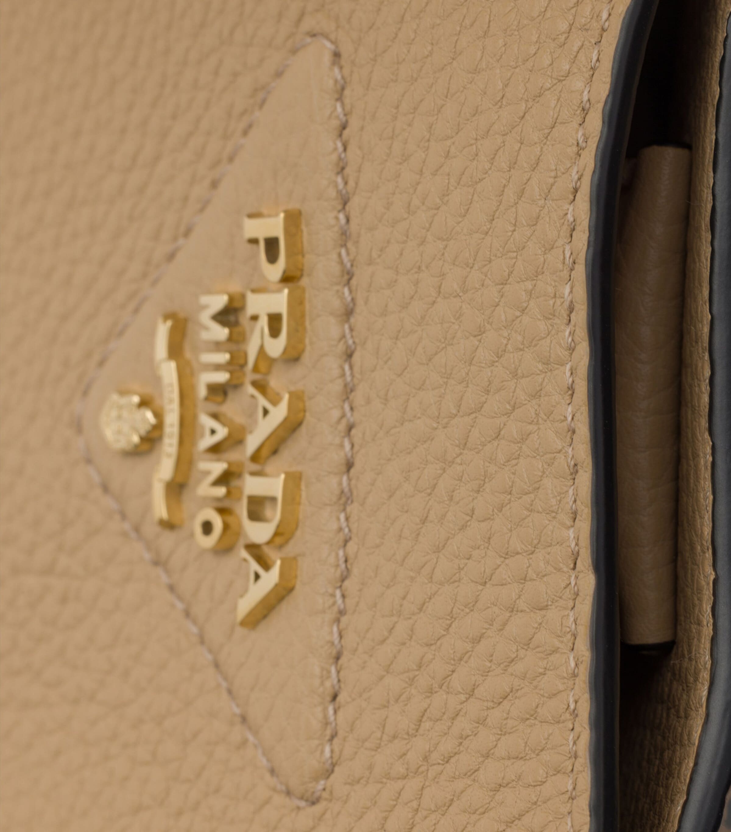 Prada Medium Leather Shoulder Bag Neutral Image 8