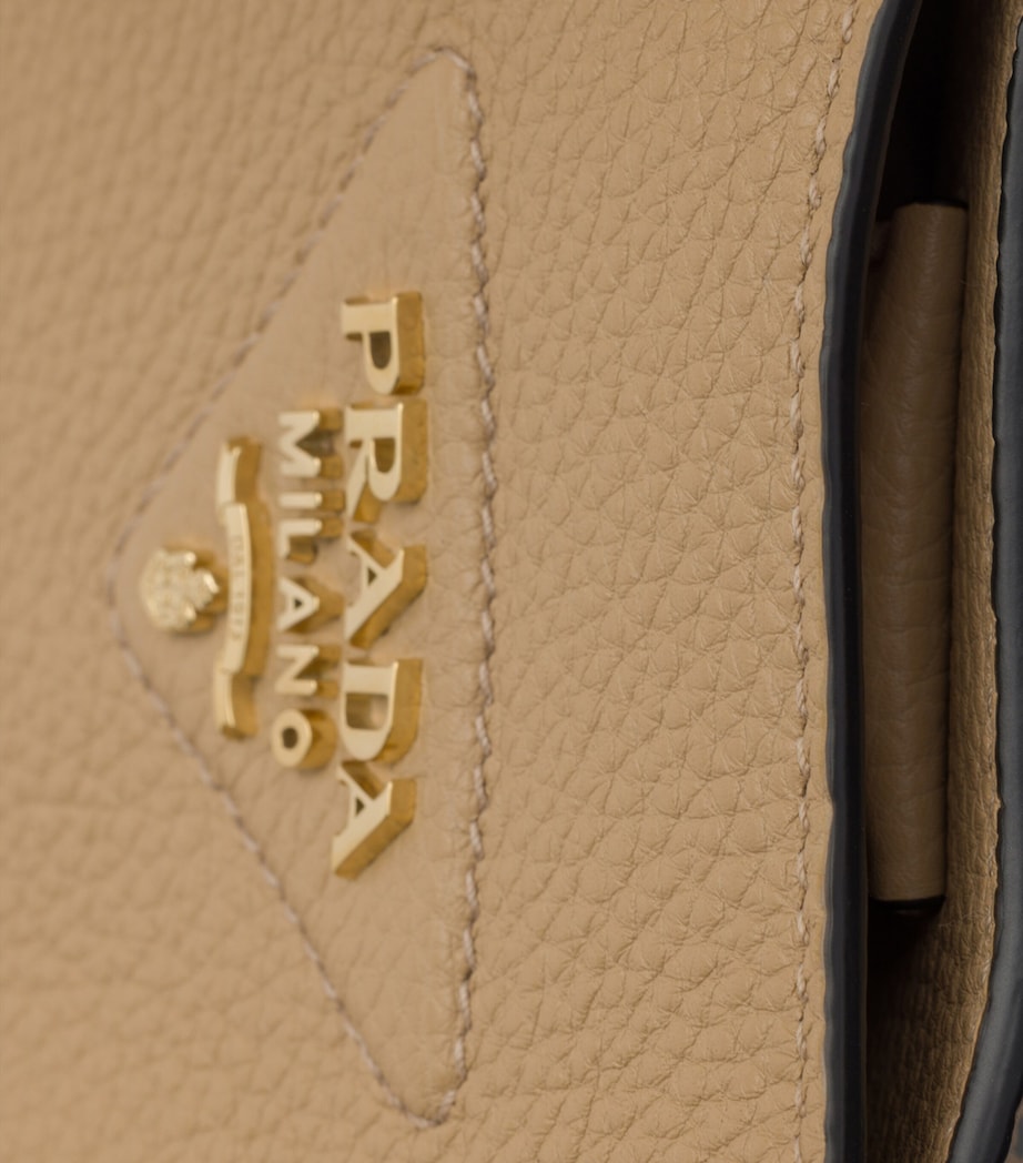 Prada Medium Leather Shoulder Bag Neutral Image 8