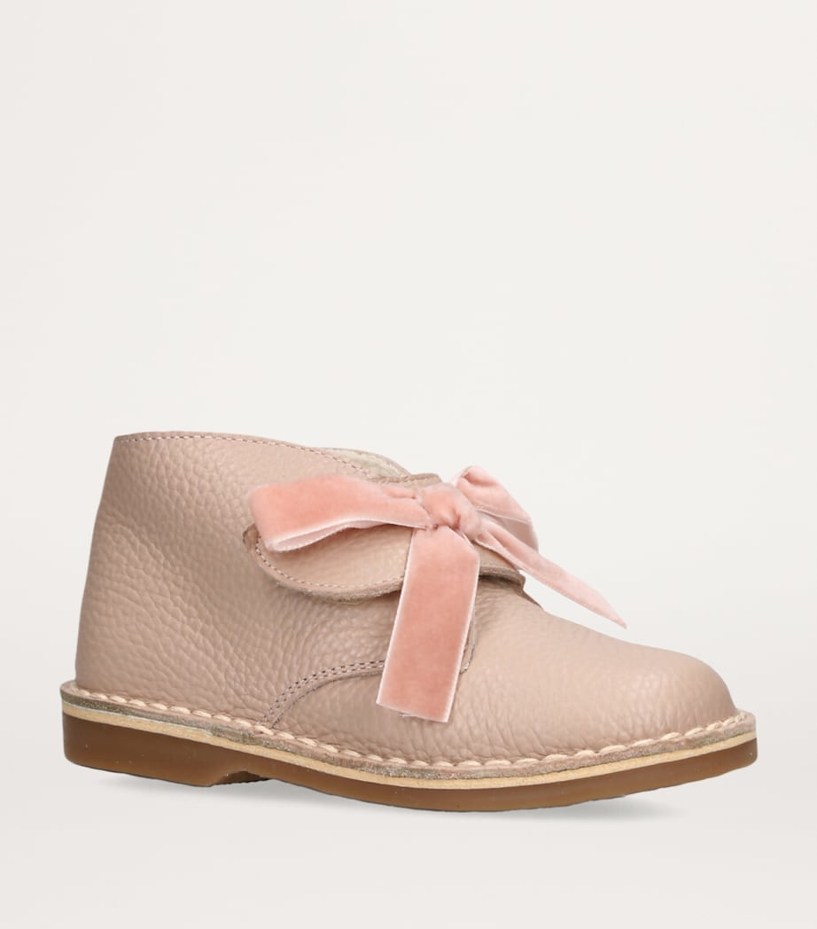 Leather Bow-Embellished Argenta Boots PINK Image 3