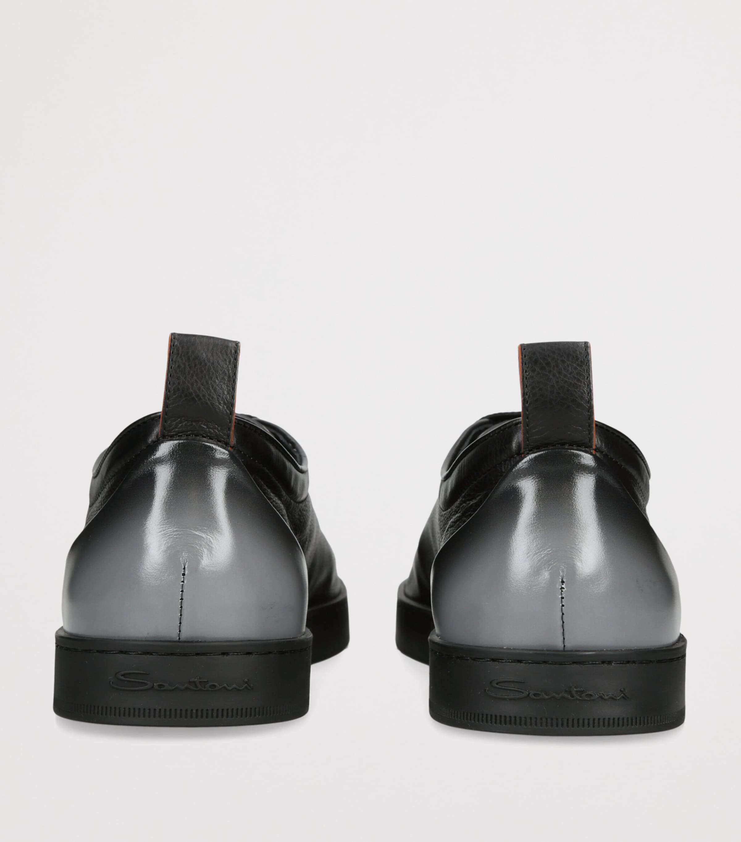 Santoni Leather Montecarlo Sneakers Black Image 2