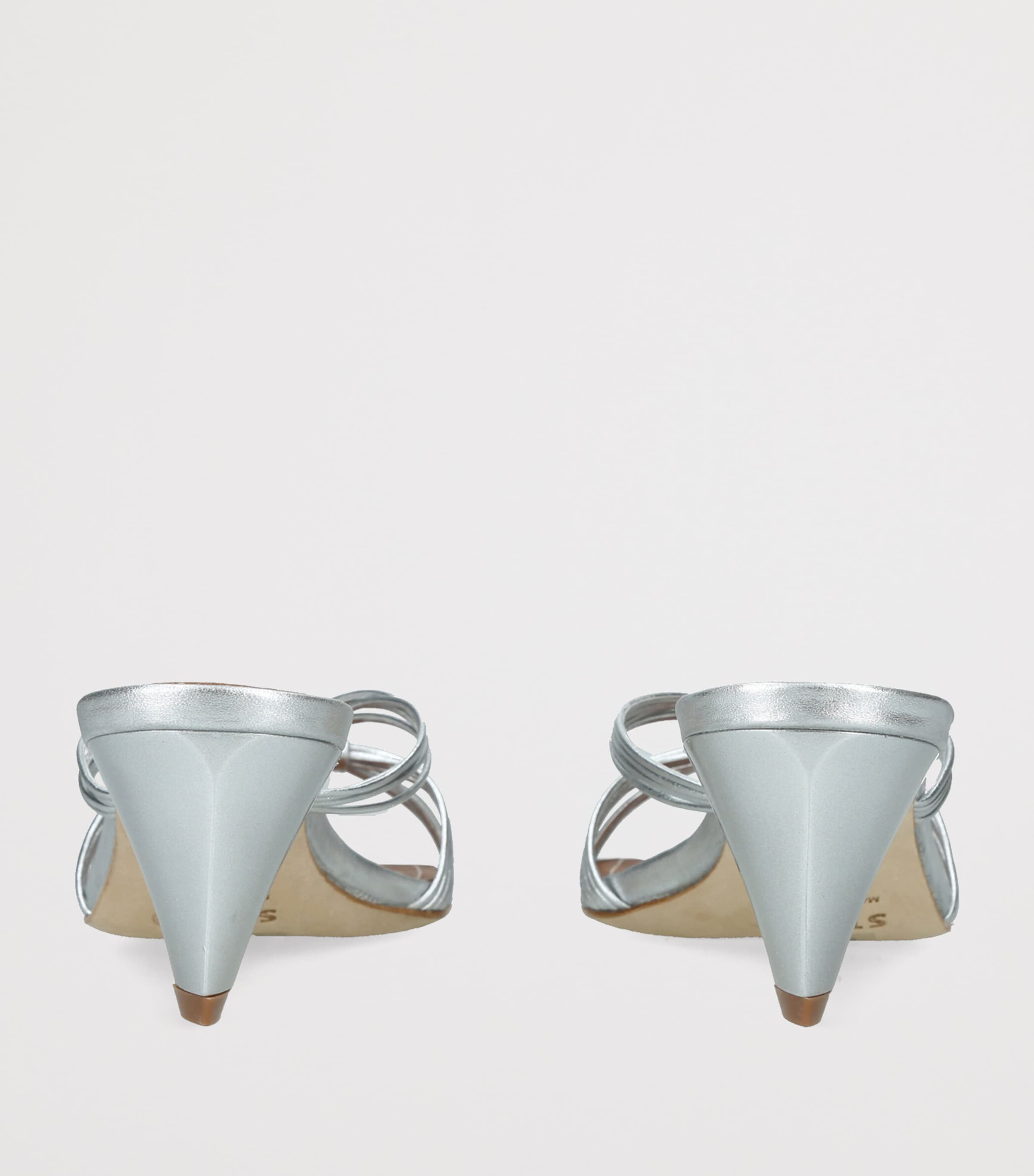 STAUD Leather Carrie Mules 60 Silver Image 4