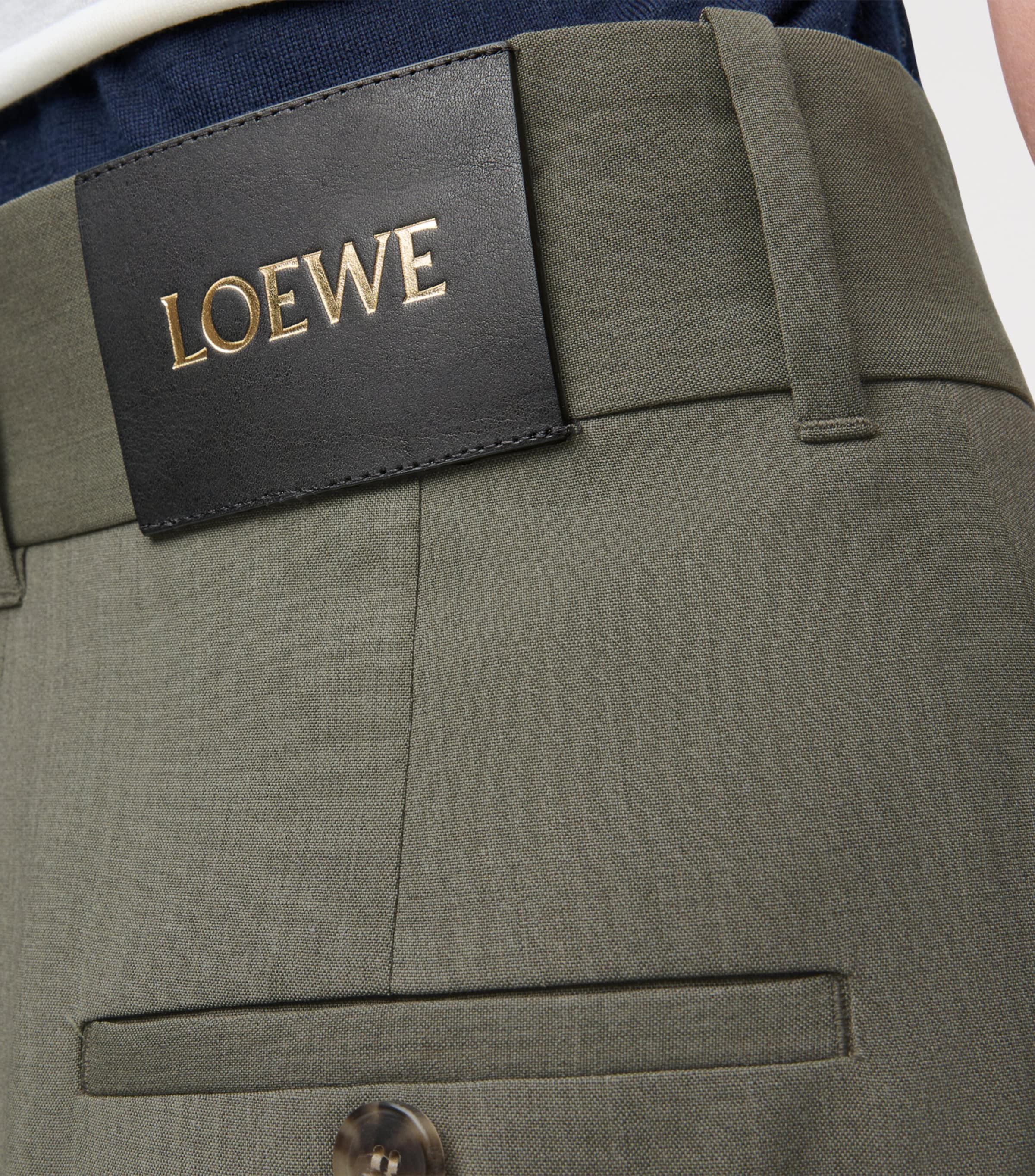 Wool Cropped Wrap Trousers KHAKI GREEN Image 5