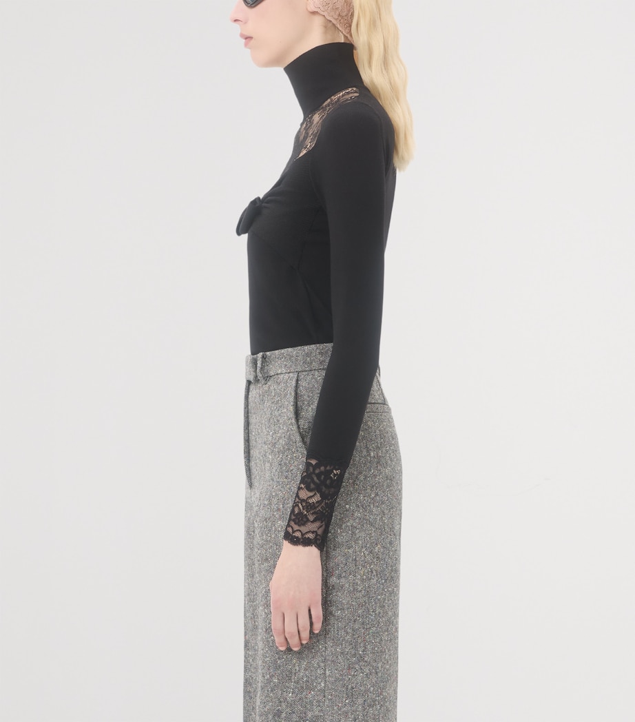 Virgin Wool Bow Top 0NO Image 4