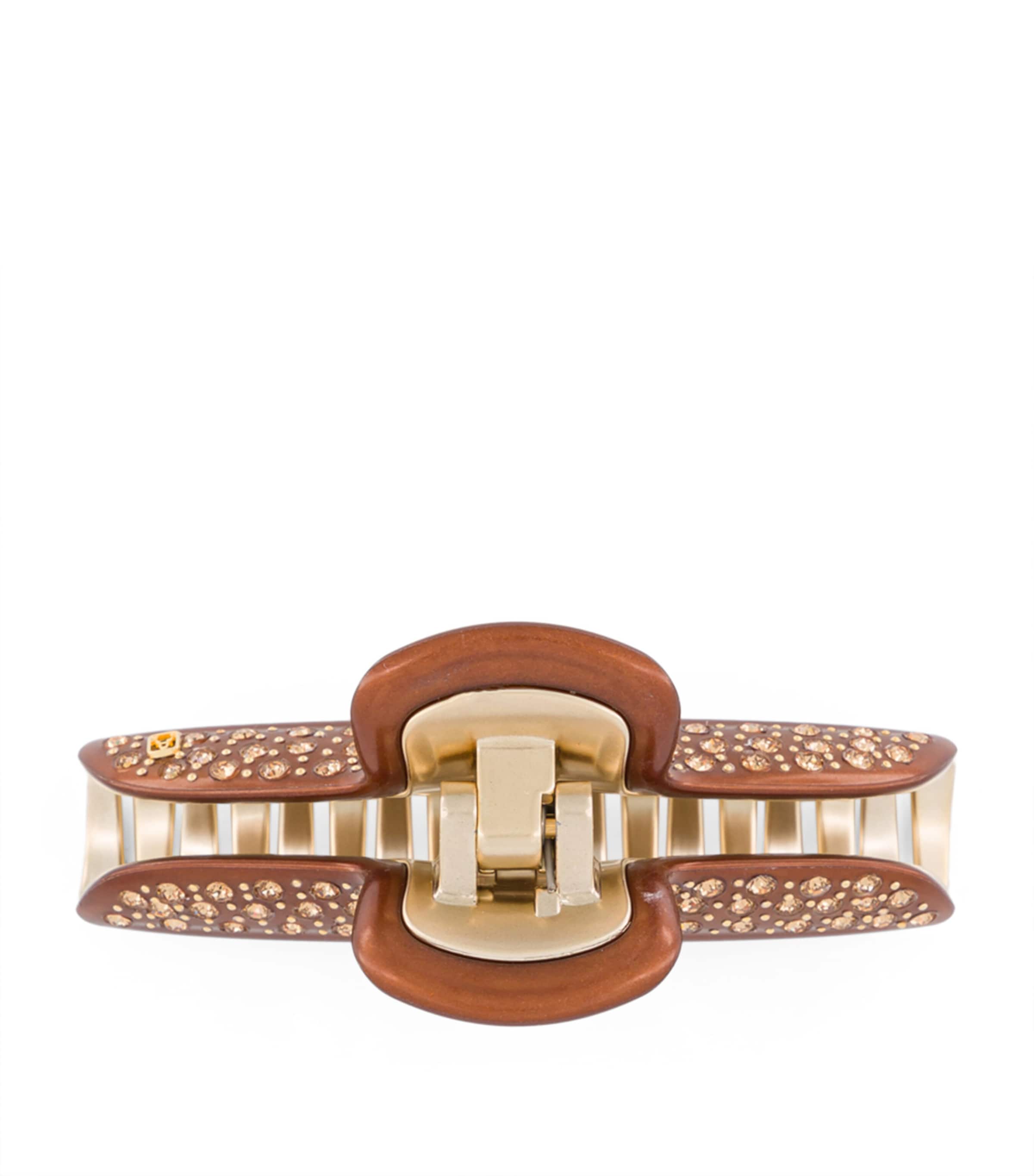Alexandre de Paris Gold-Plated Claw Hair Clip Pail Brun/or Image 3