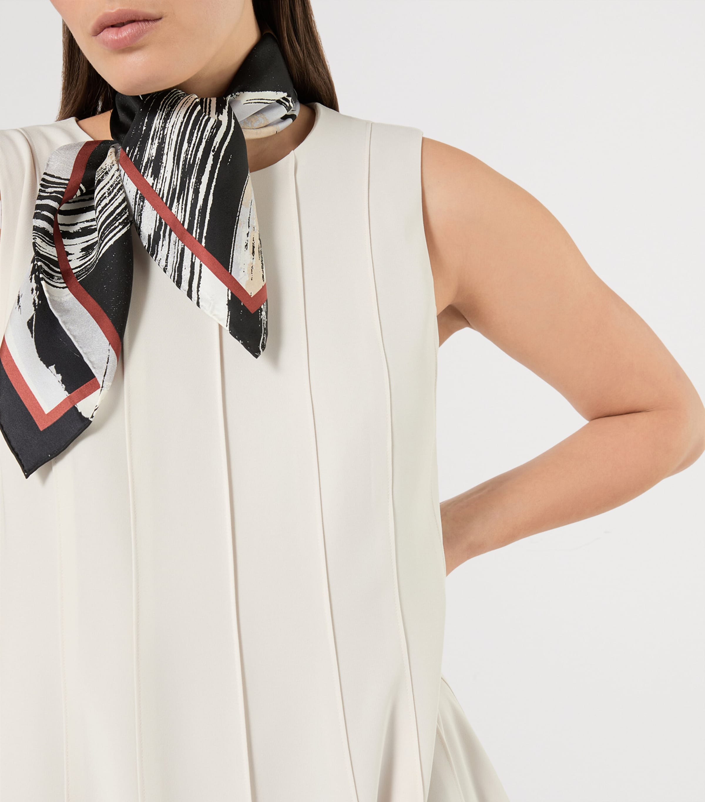 Marina Rinaldi Womens Panelled A-Line Midi Dress Ice Image 5